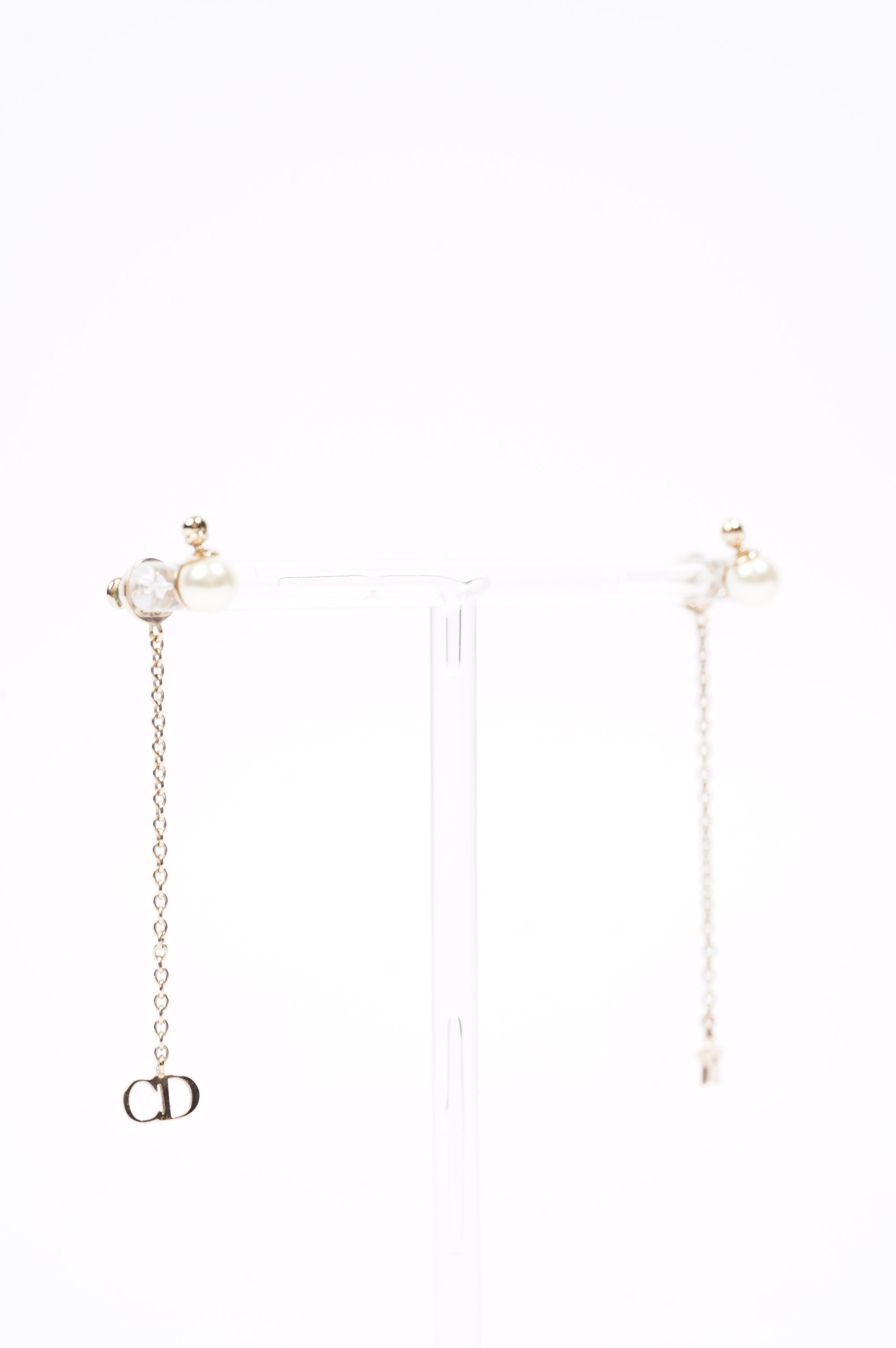 Christian Dior Womens Tribales Earrings Gold / Pearl
