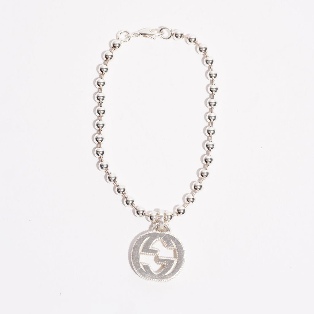 Gucci Womens Interlocking G Bracelet Sterling Silver