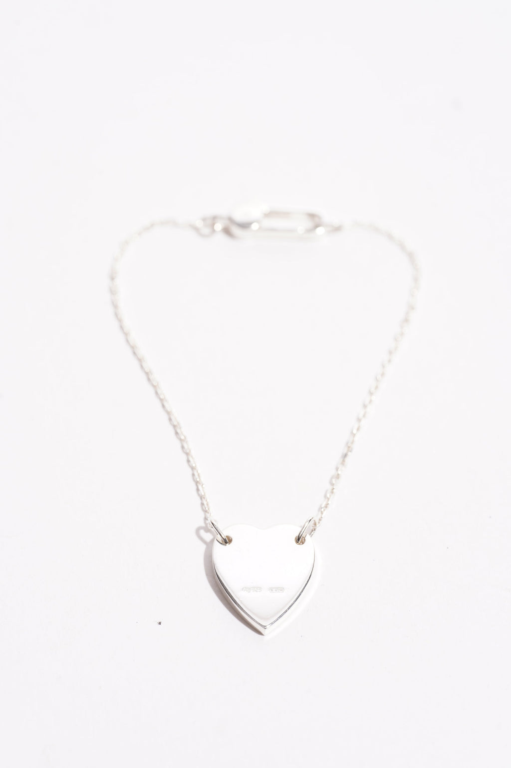 Gucci Womens Heart Tag Bracelet Silver