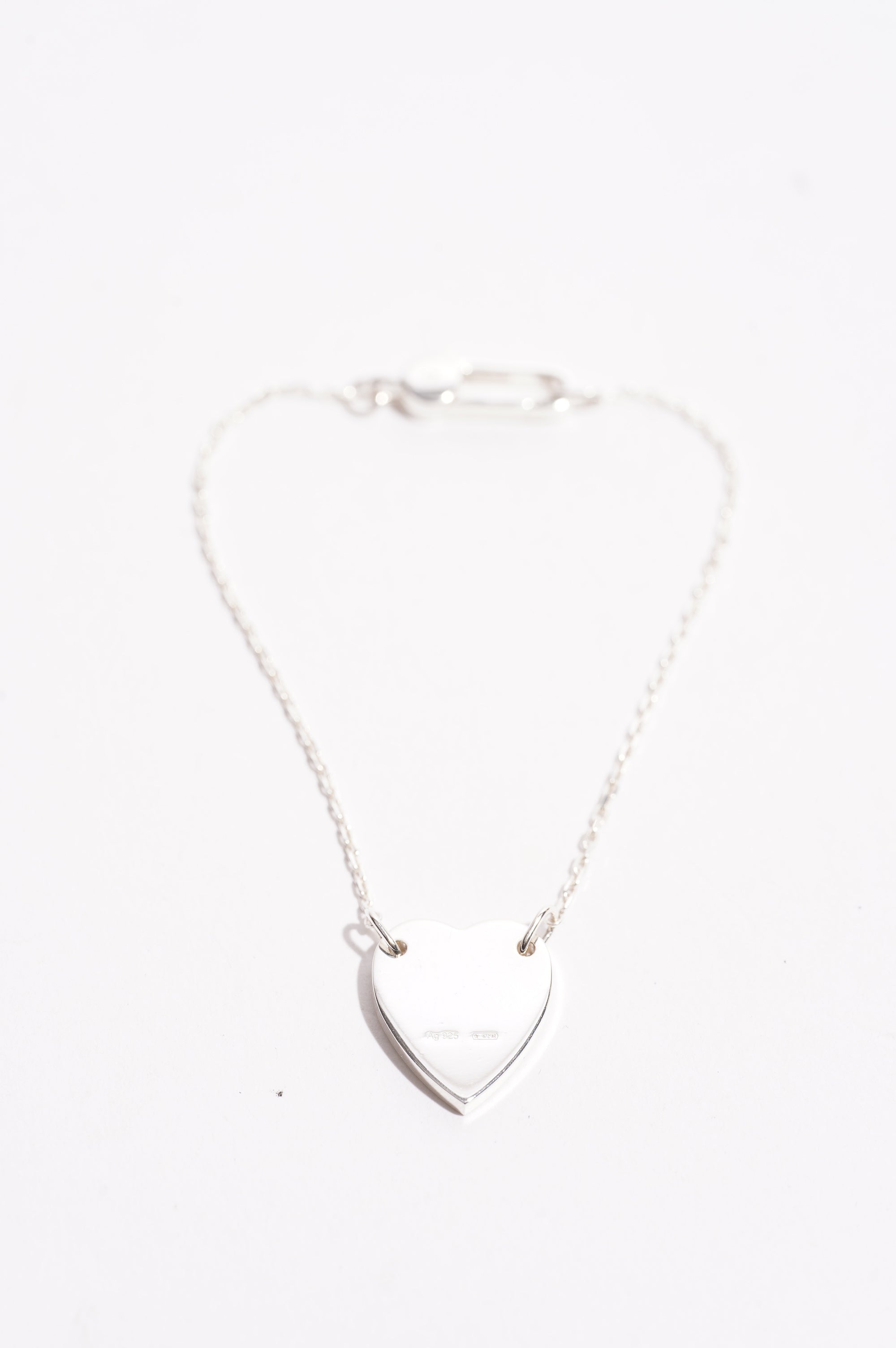 Gucci Womens Heart Tag Bracelet Silver