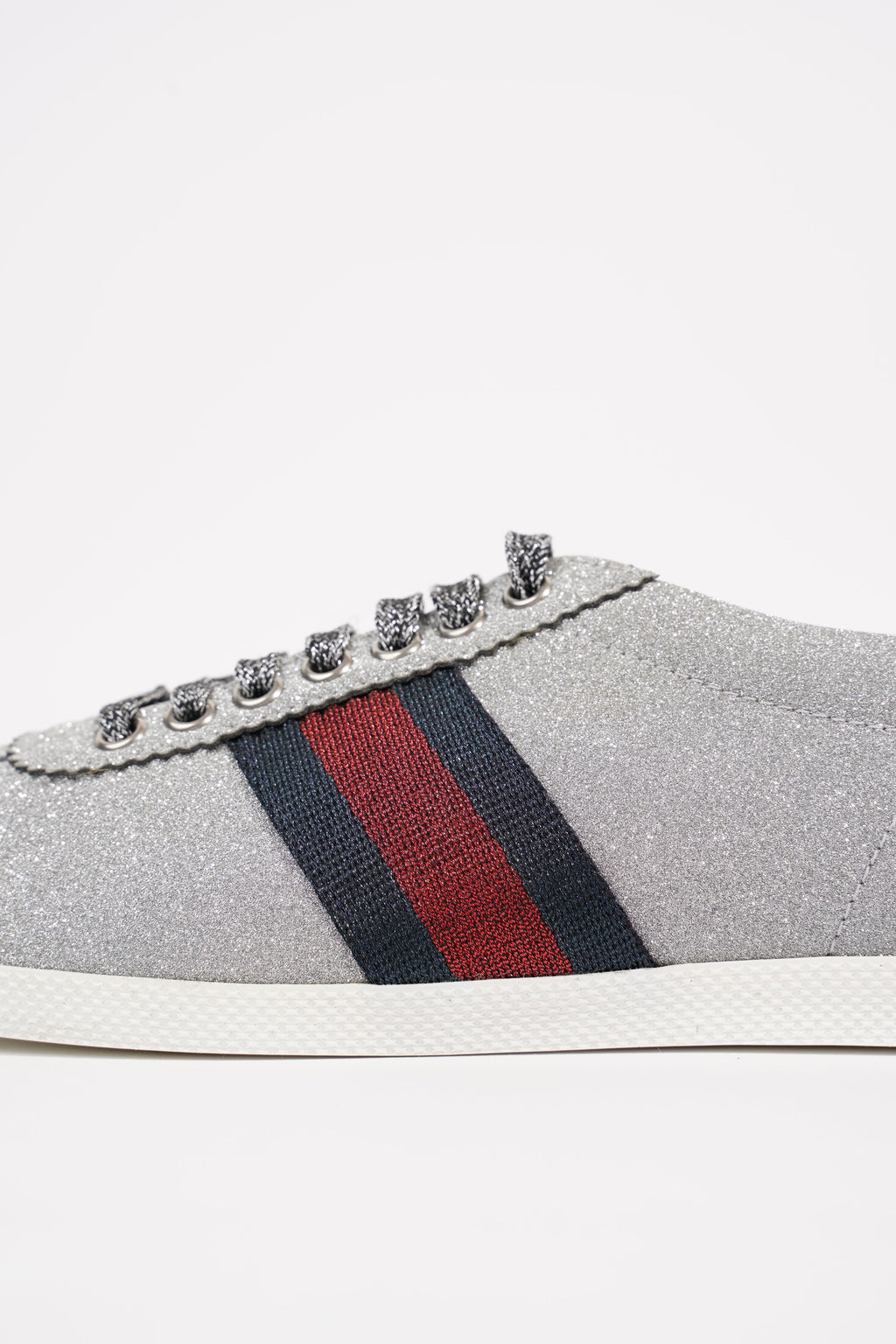 Gucci Womens Bambi Sneaker Silver Glitter EU 38 / UK 5