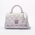 Chanel Womens 21K Coco Handle Iridescent Purple Caviar Mini