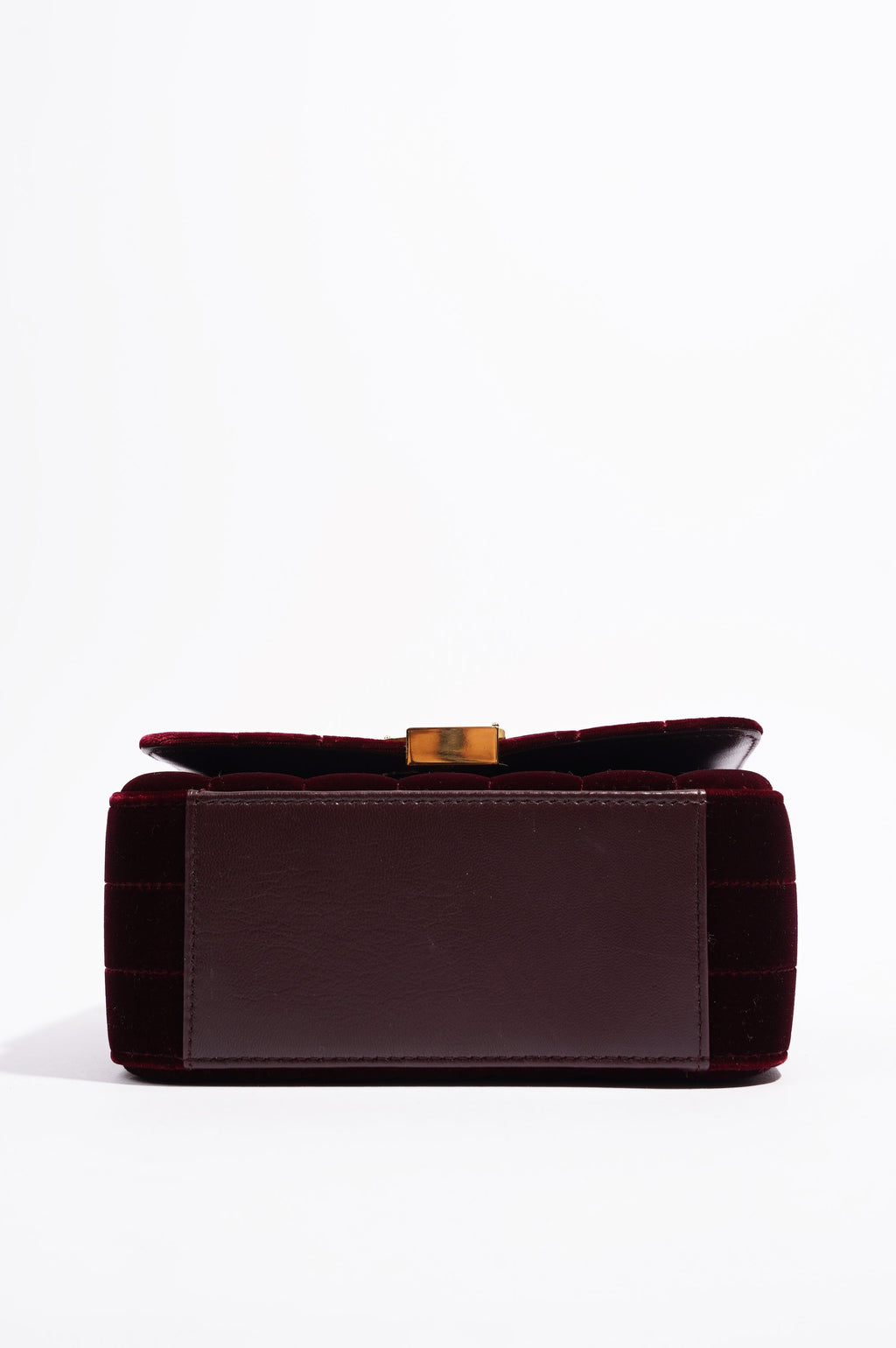 Saint Laurent Womens Vicky Burgundy Velvet Small