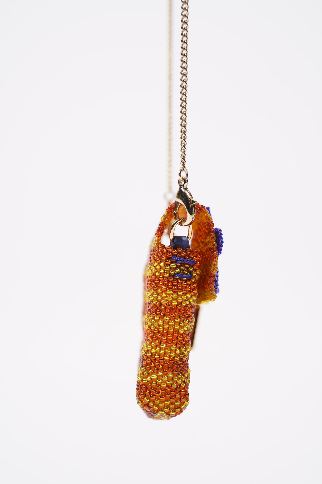 Fendi Womens Pico Baguette Charm Beads Orange / Yellow