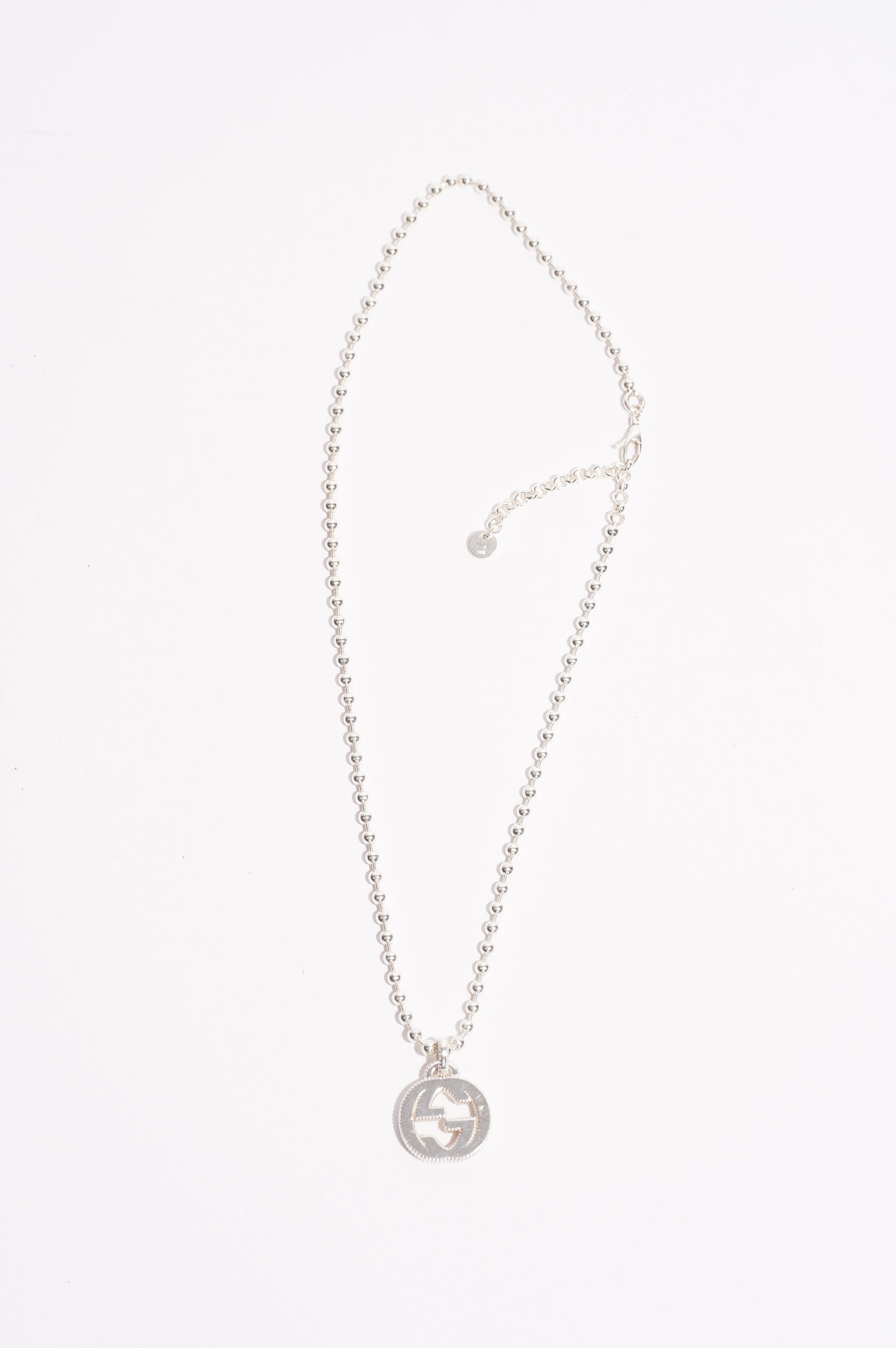 Gucci Womens Interlocking G Pendant Sterling Silver