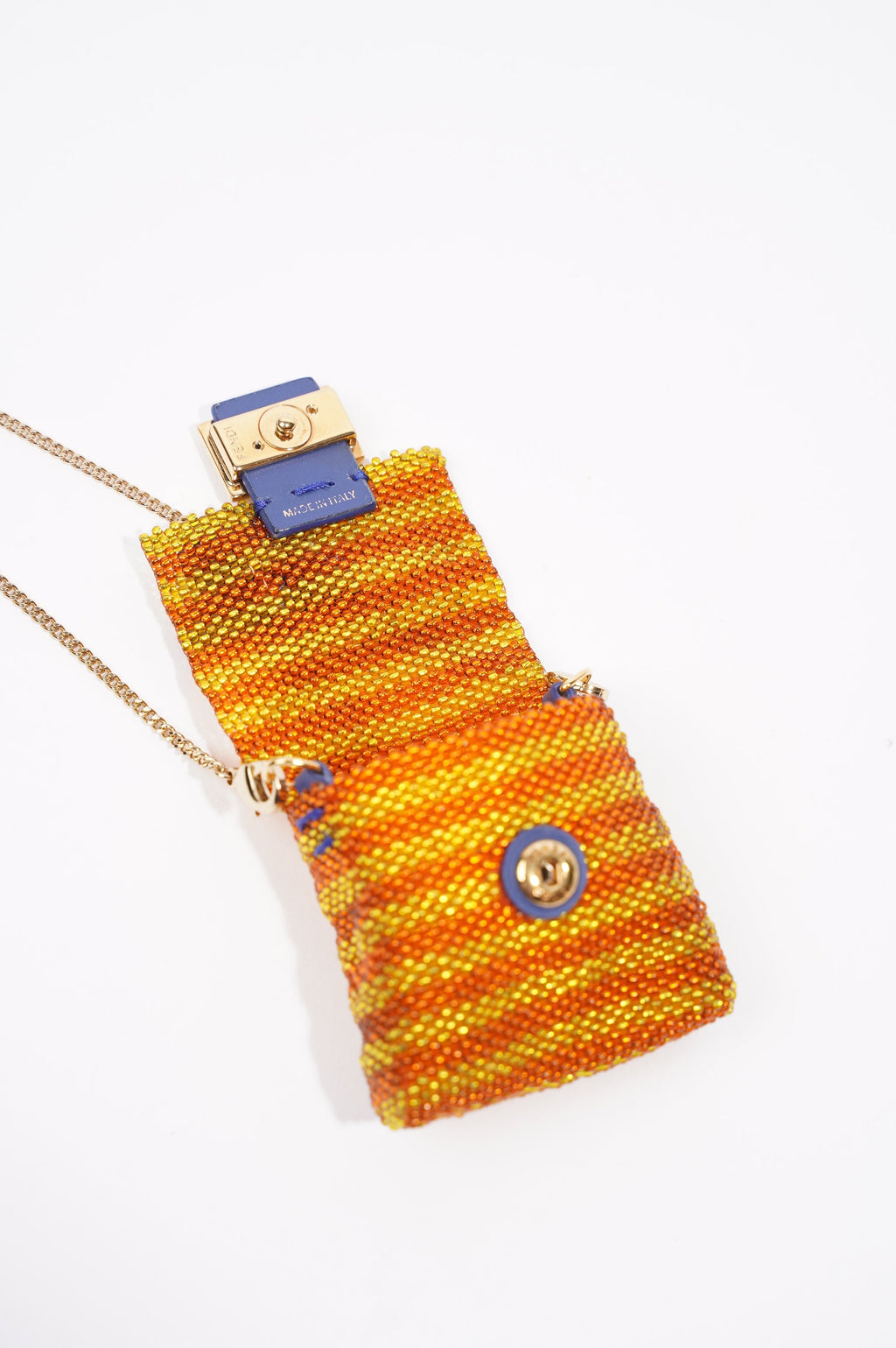 Fendi Womens Pico Baguette Charm Beads Orange / Yellow