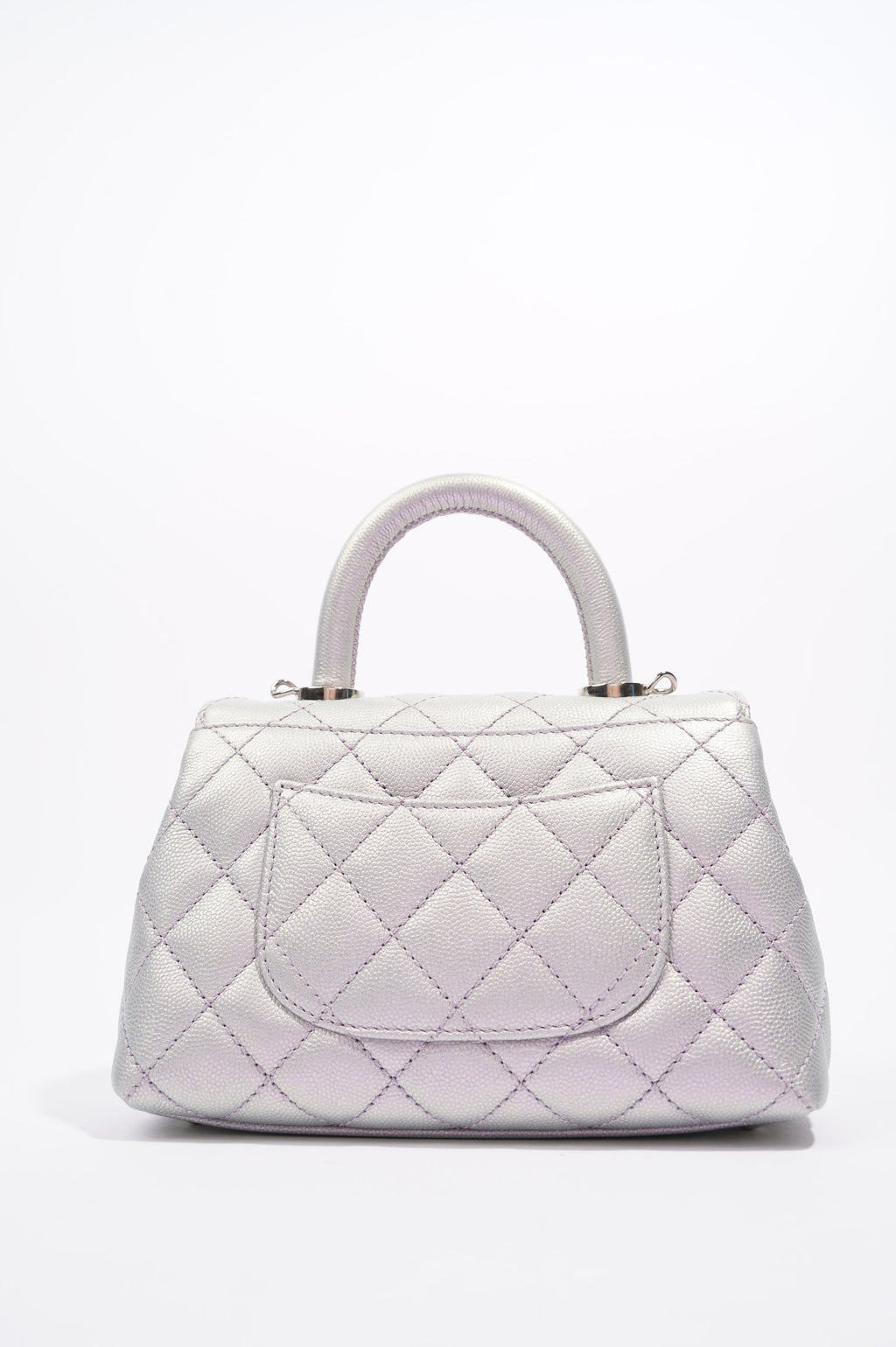 Chanel Womens 21K Coco Handle Iridescent Purple Caviar Mini
