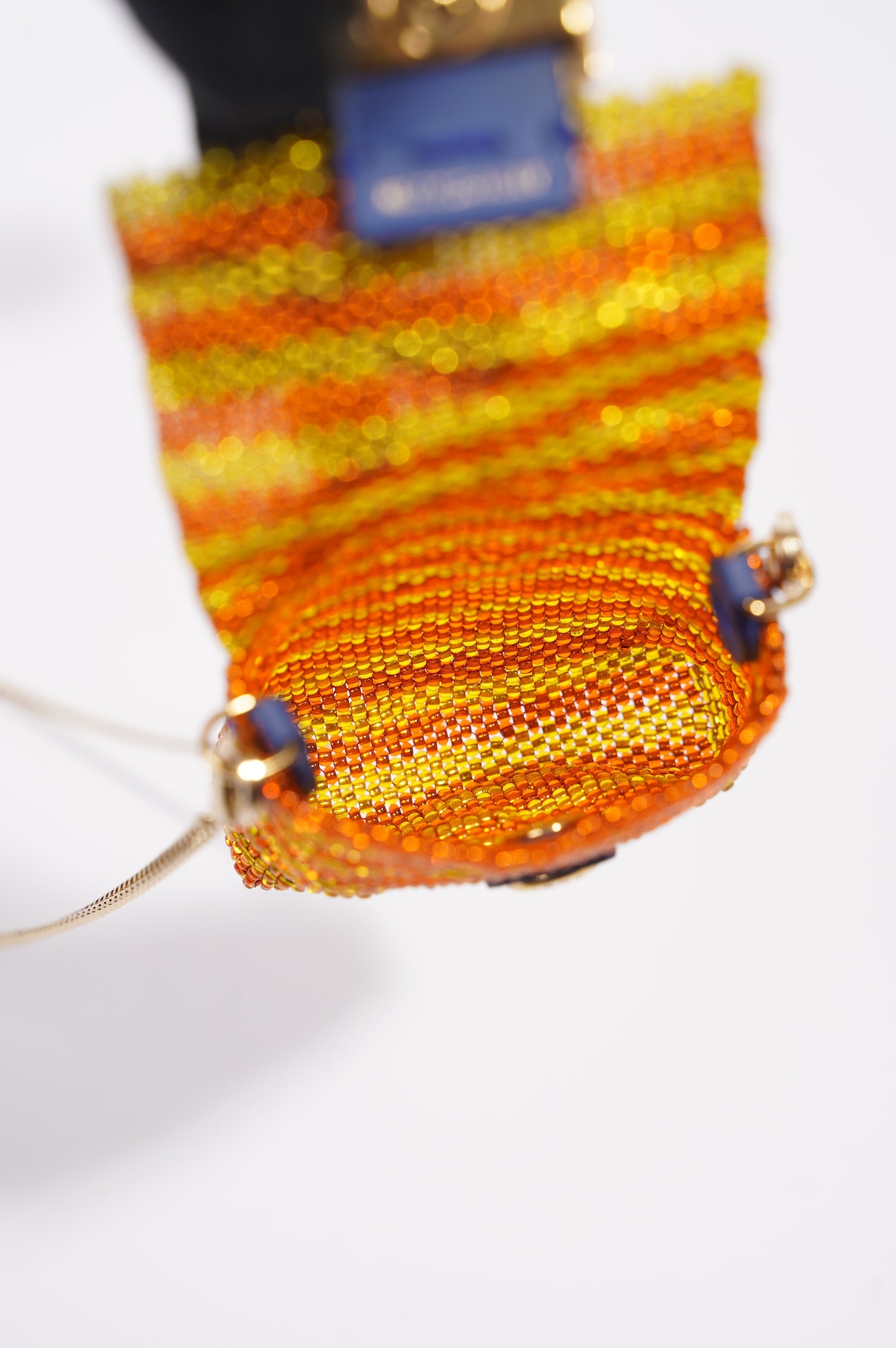 Fendi Womens Pico Baguette Charm Beads Orange / Yellow
