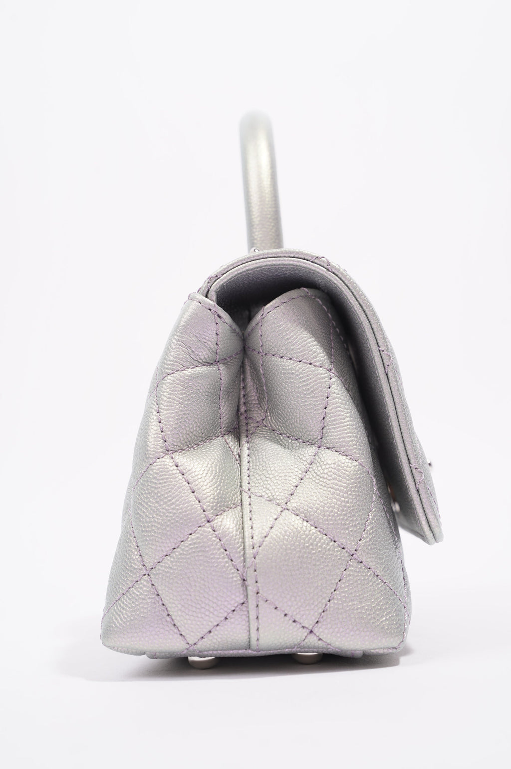Chanel Womens 21K Coco Handle Iridescent Purple Caviar Mini