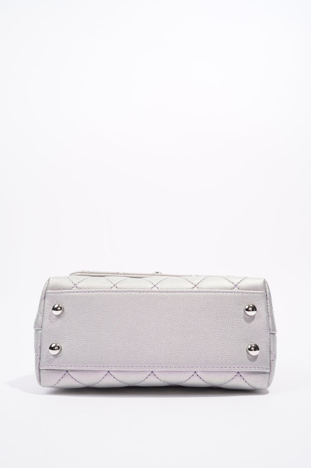 Chanel Womens 21K Coco Handle Iridescent Purple Caviar Mini