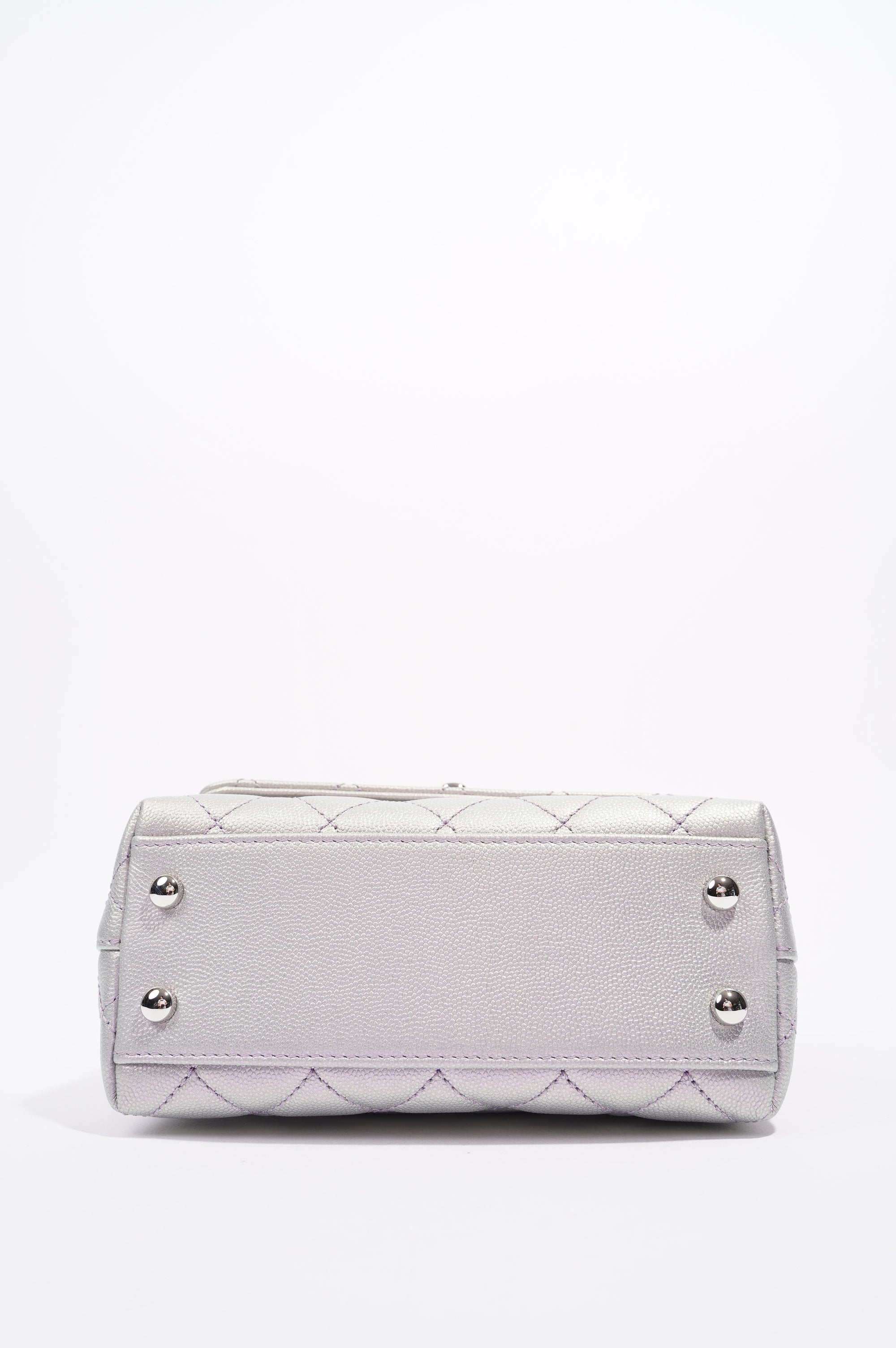 Chanel Womens 21K Coco Handle Iridescent Purple Caviar Mini