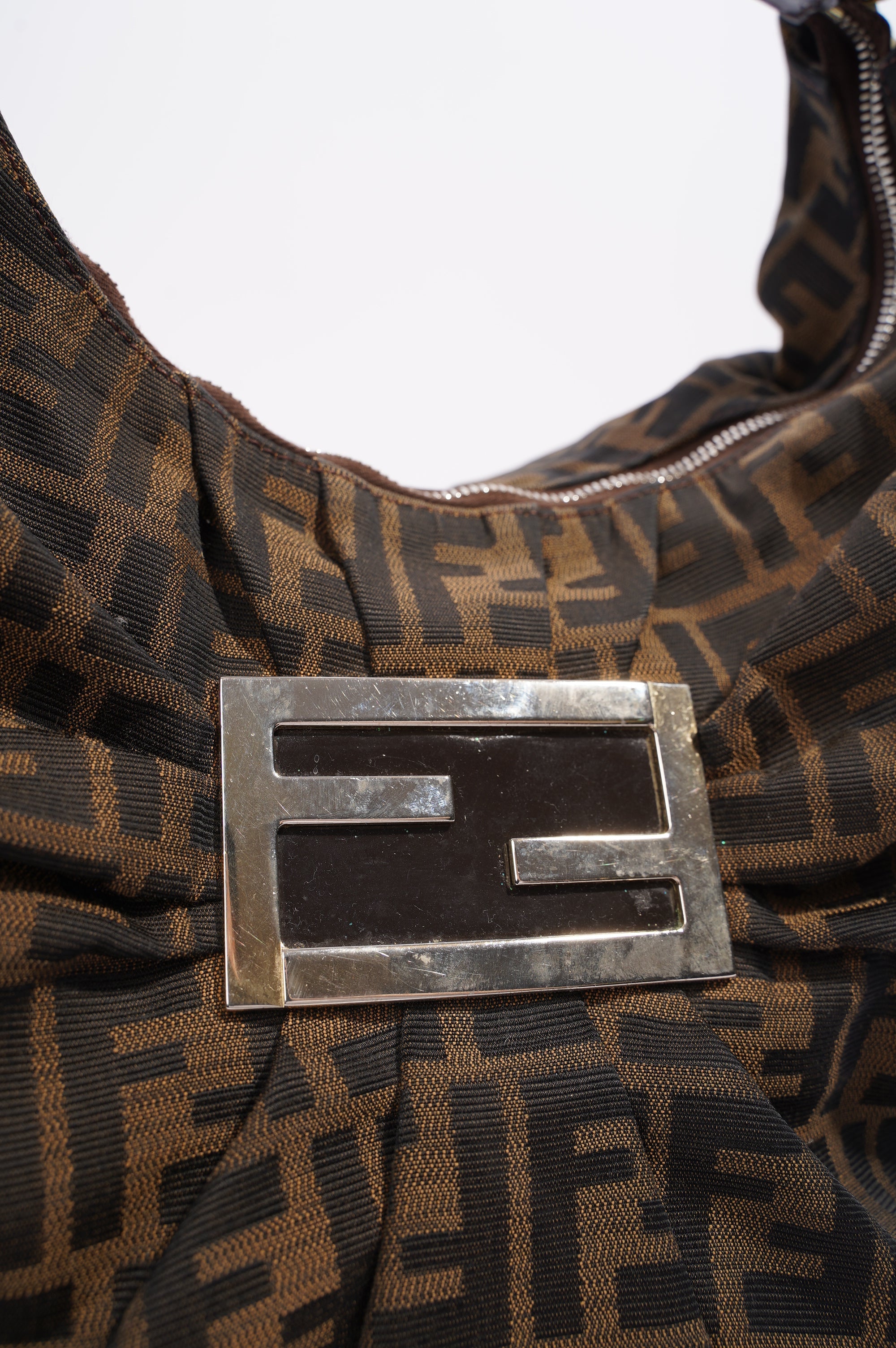 Fendi Womens Mia Hobo Zucca