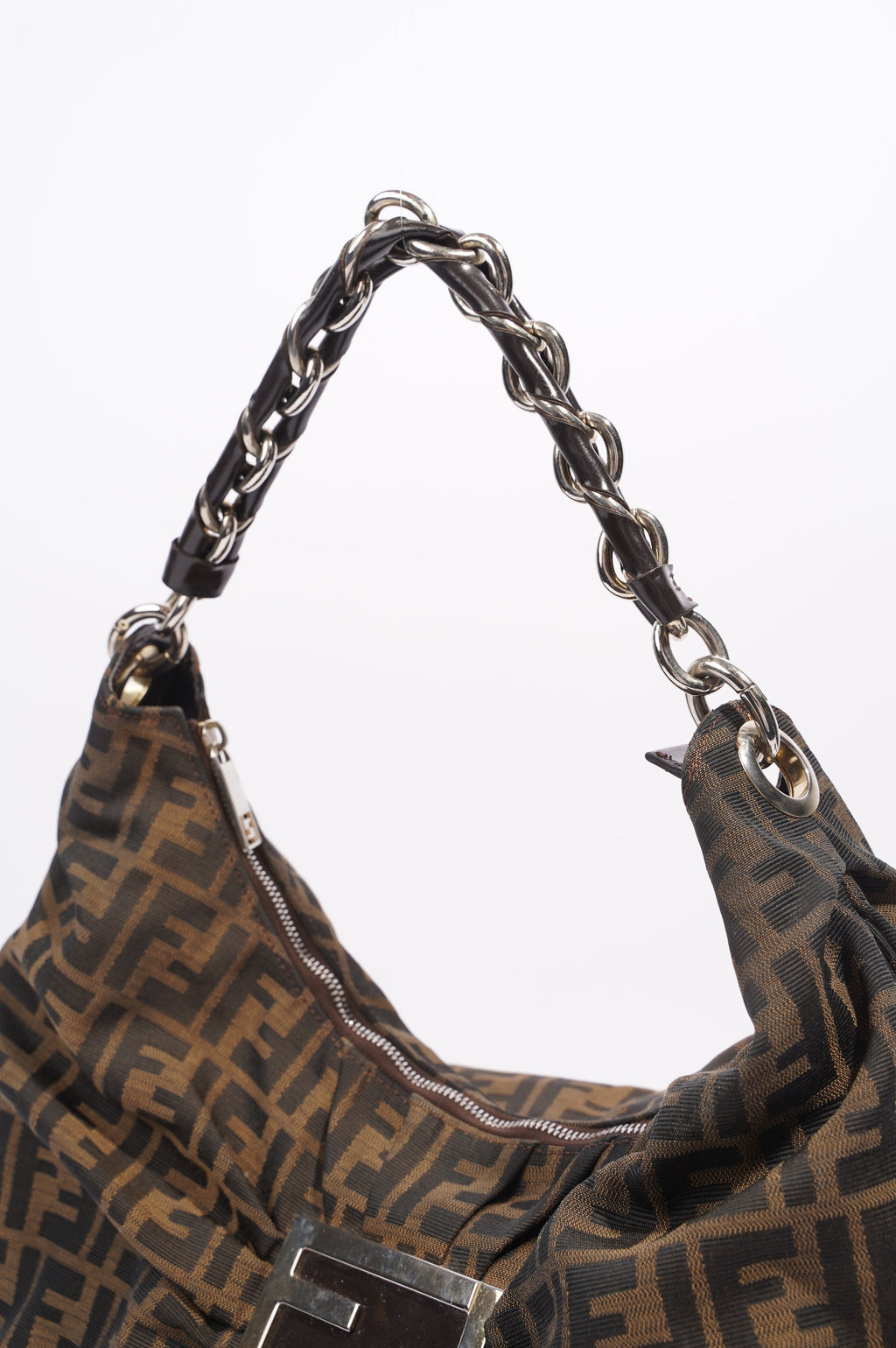 Fendi Womens Mia Hobo Zucca
