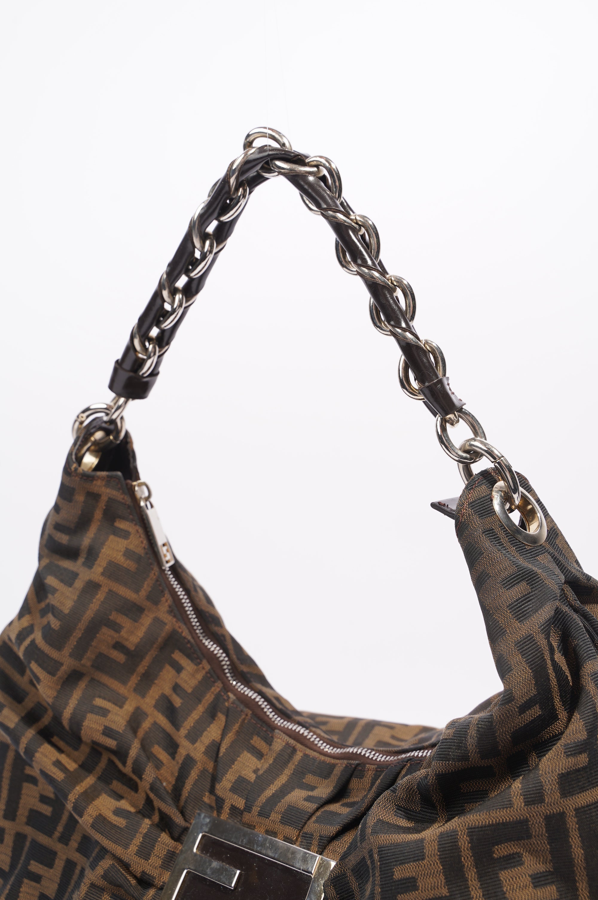 Fendi Womens Mia Hobo Zucca