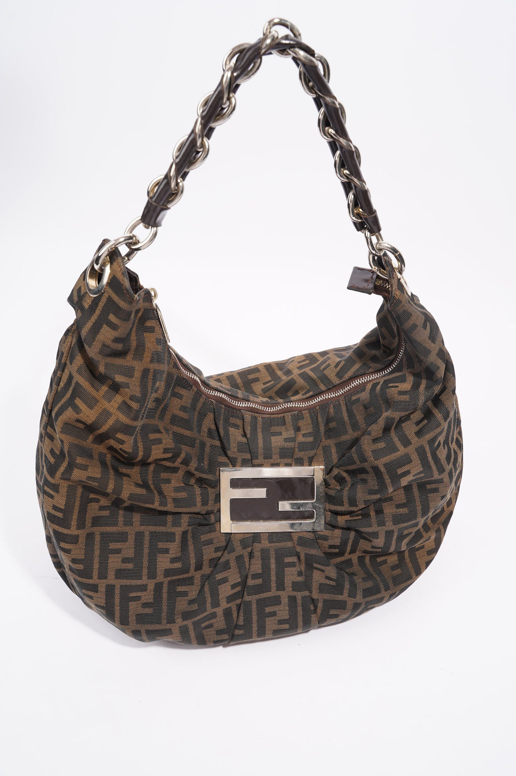 Fendi Womens Mia Hobo Zucca