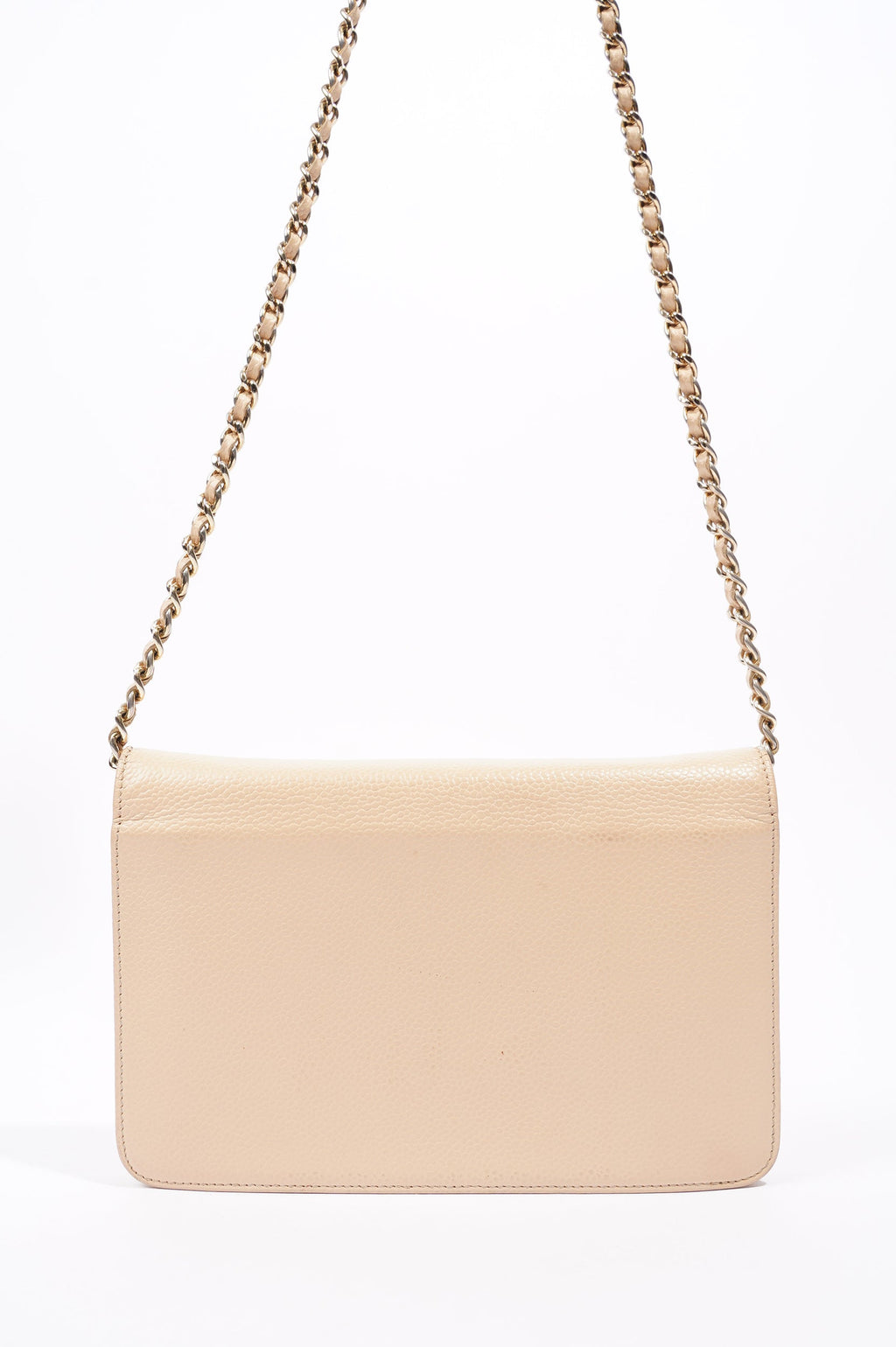 Chanel Womens Timeless Wallet On Chain Beige Caviar