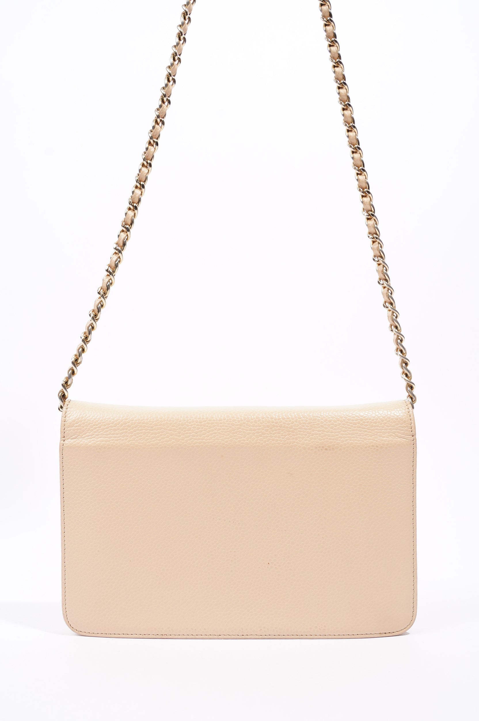 Chanel Womens Timeless Wallet On Chain Beige Caviar