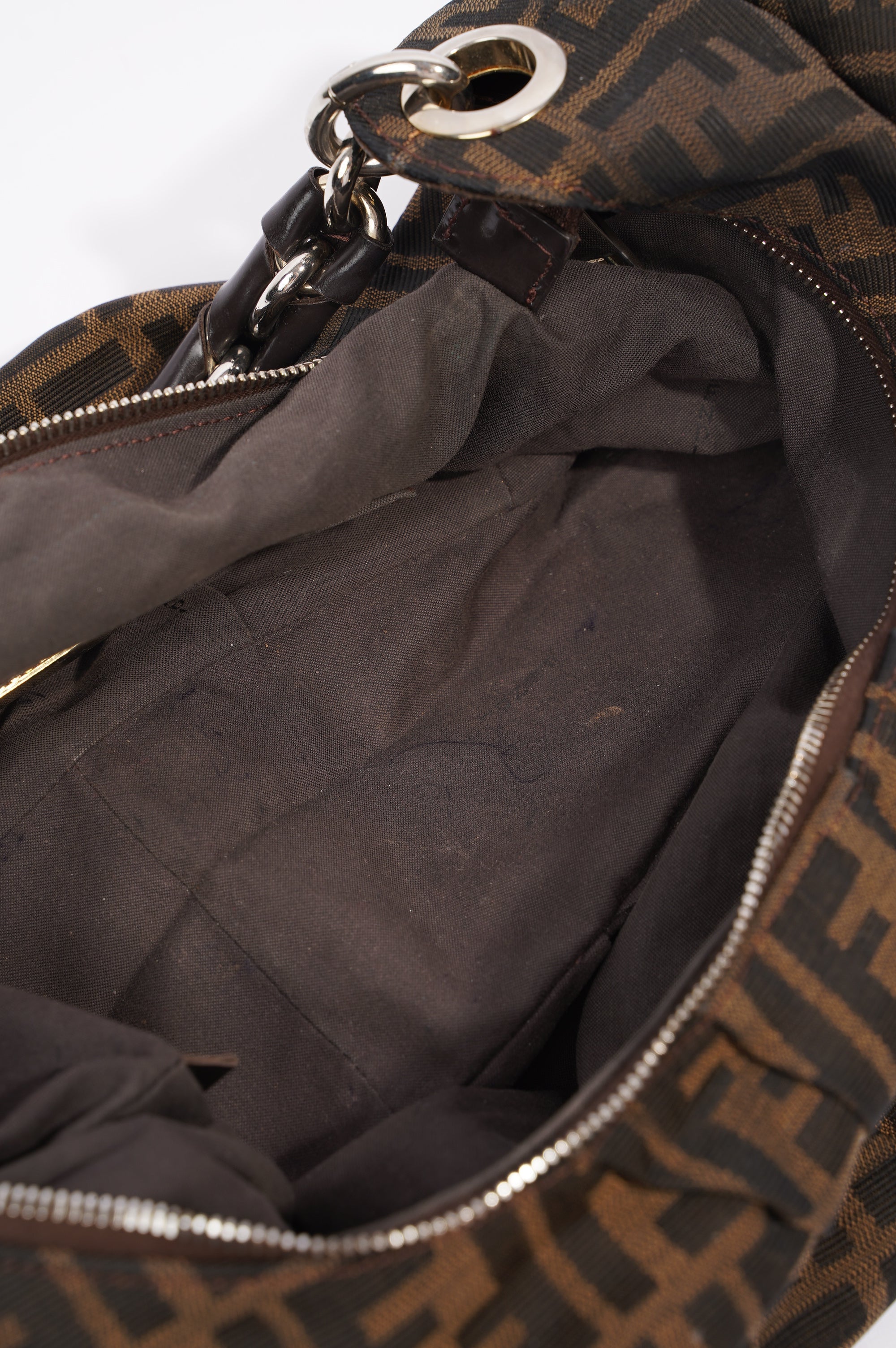 Fendi Womens Mia Hobo Zucca