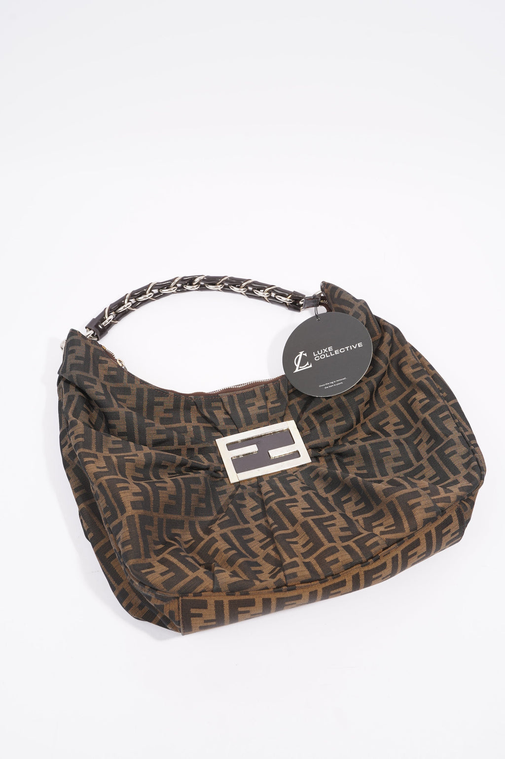 Fendi Womens Mia Hobo Zucca