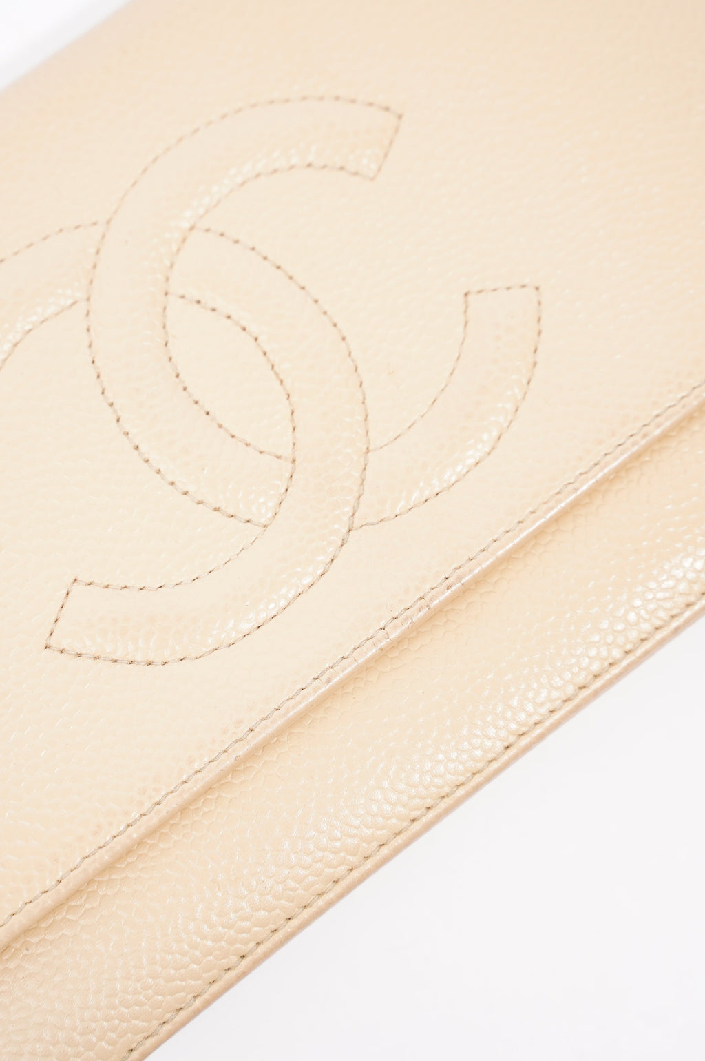 Chanel Womens Timeless Wallet On Chain Beige Caviar