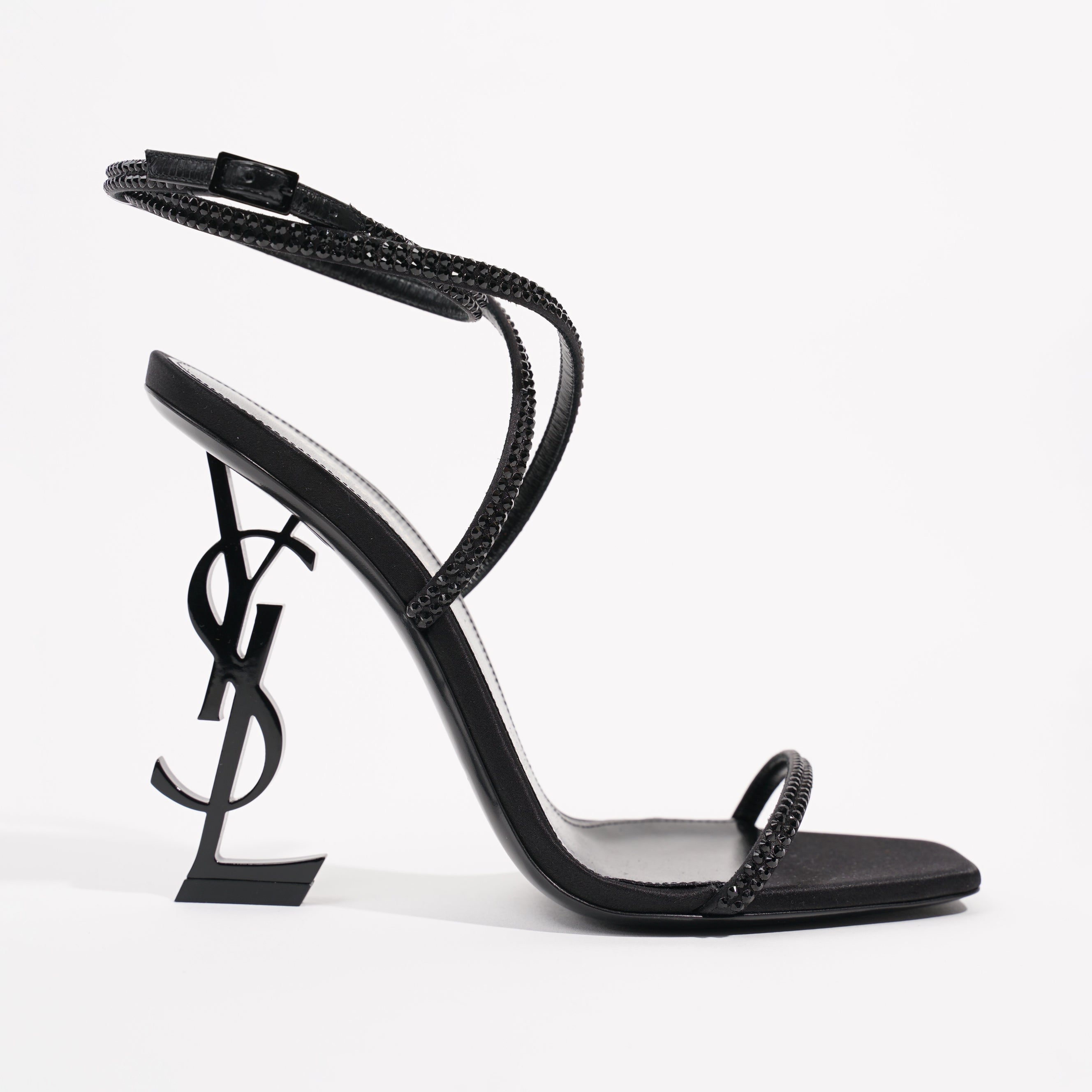 Saint Laurent Womens Opyum Heel Diamante 110 Black EU 39 / UK 6