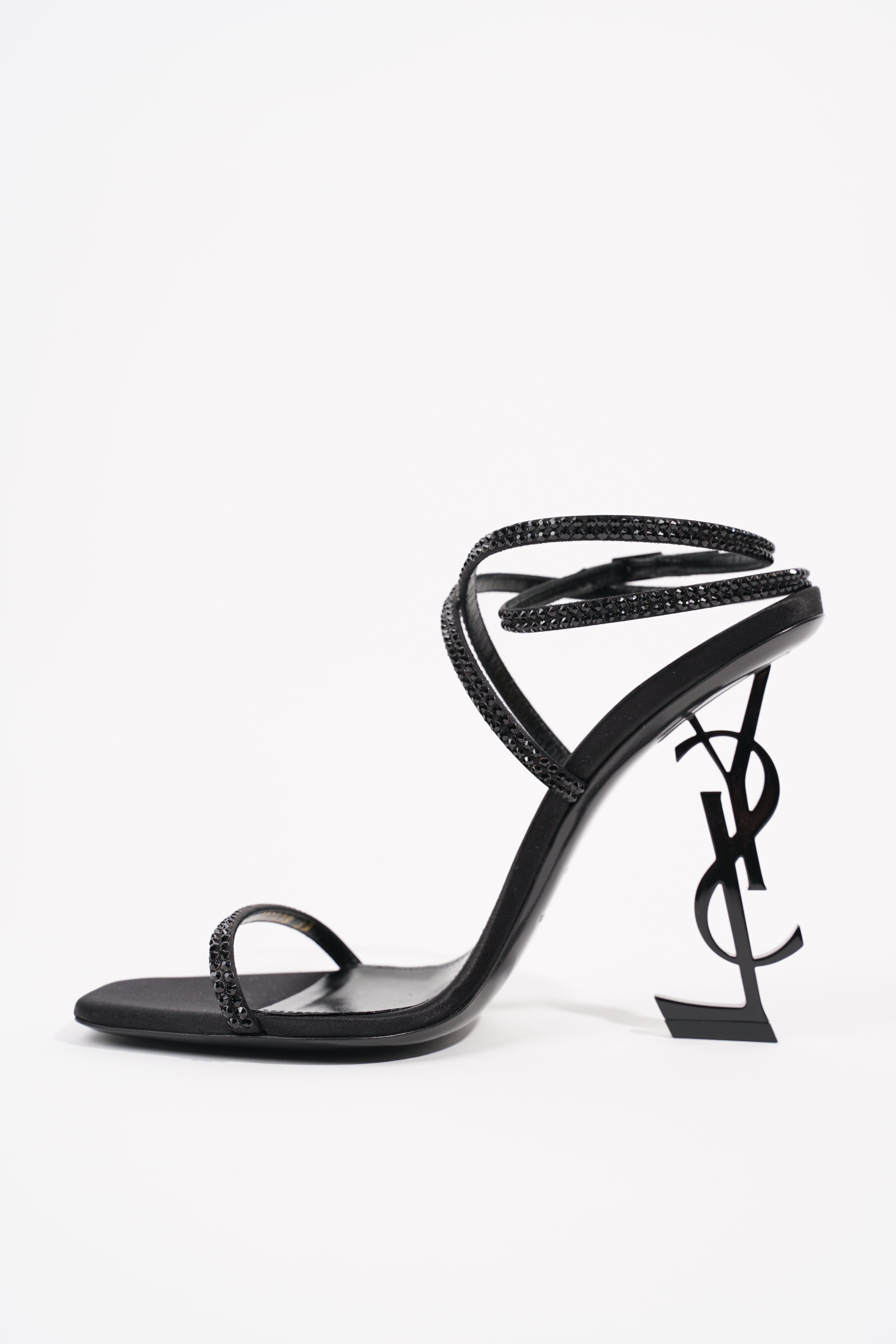 Saint Laurent Womens Opyum Heel Diamante 110 Black EU 39 / UK 6
