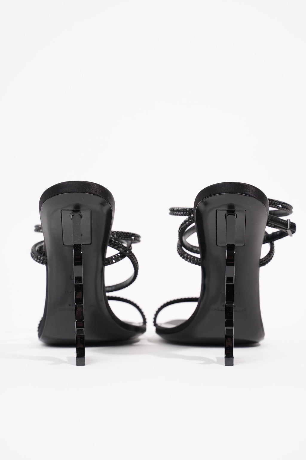 Saint Laurent Womens Opyum Heel Diamante 110 Black EU 39 / UK 6