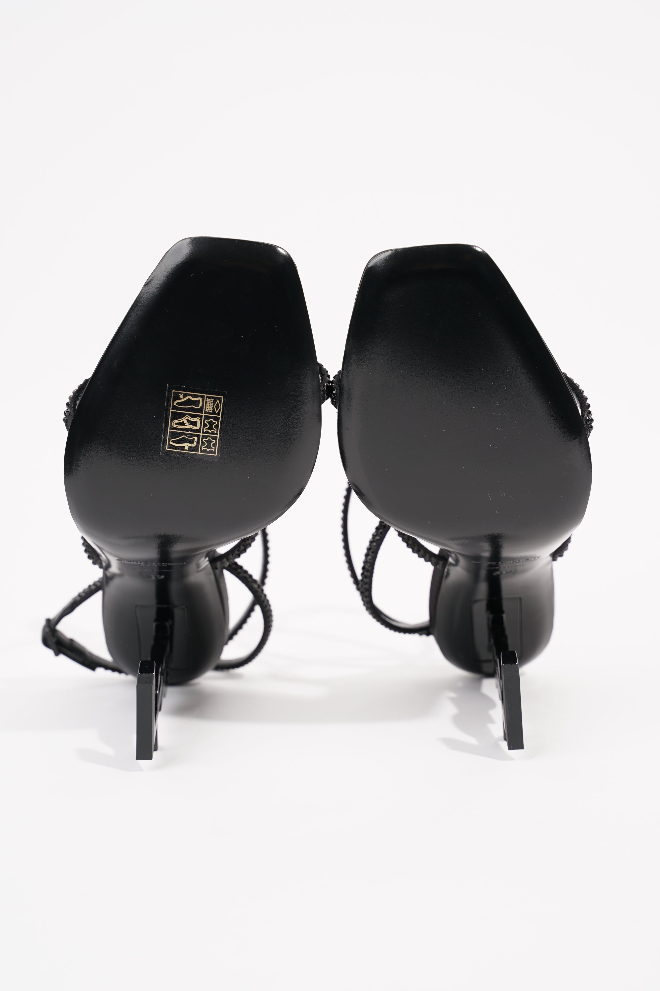 Saint Laurent Womens Opyum Heel Diamante 110 Black EU 39 / UK 6
