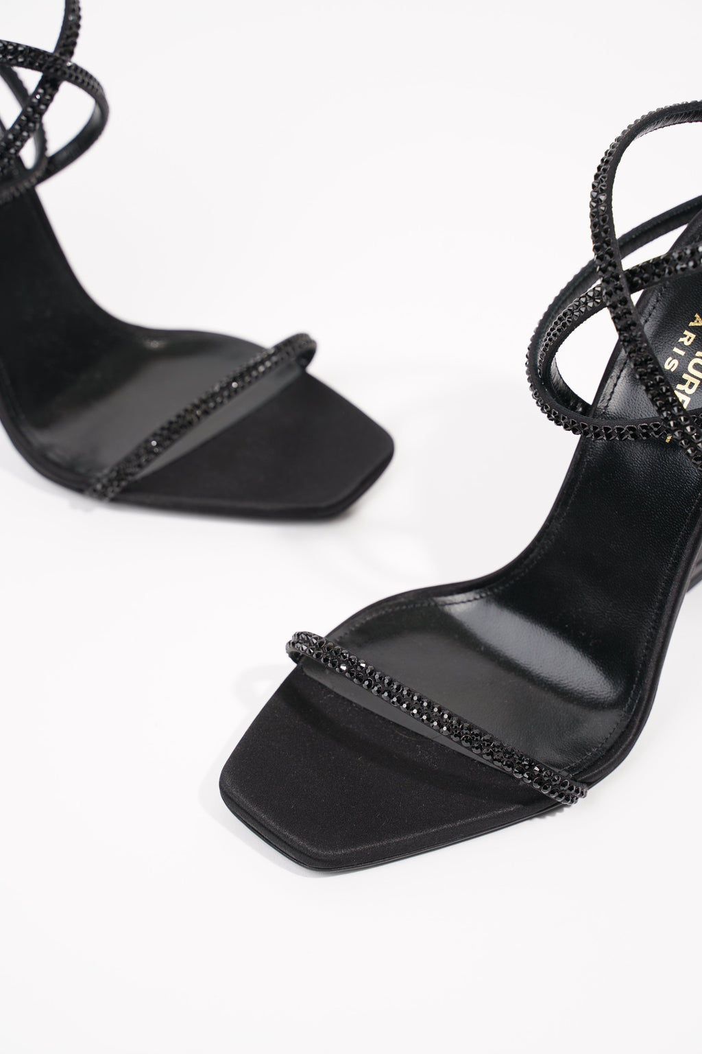 Saint Laurent Womens Opyum Heel Diamante 110 Black EU 39 / UK 6
