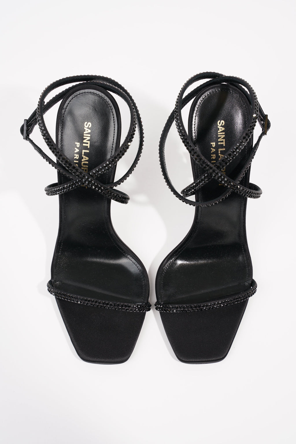 Saint Laurent Womens Opyum Heel Diamante 110 Black EU 39 / UK 6