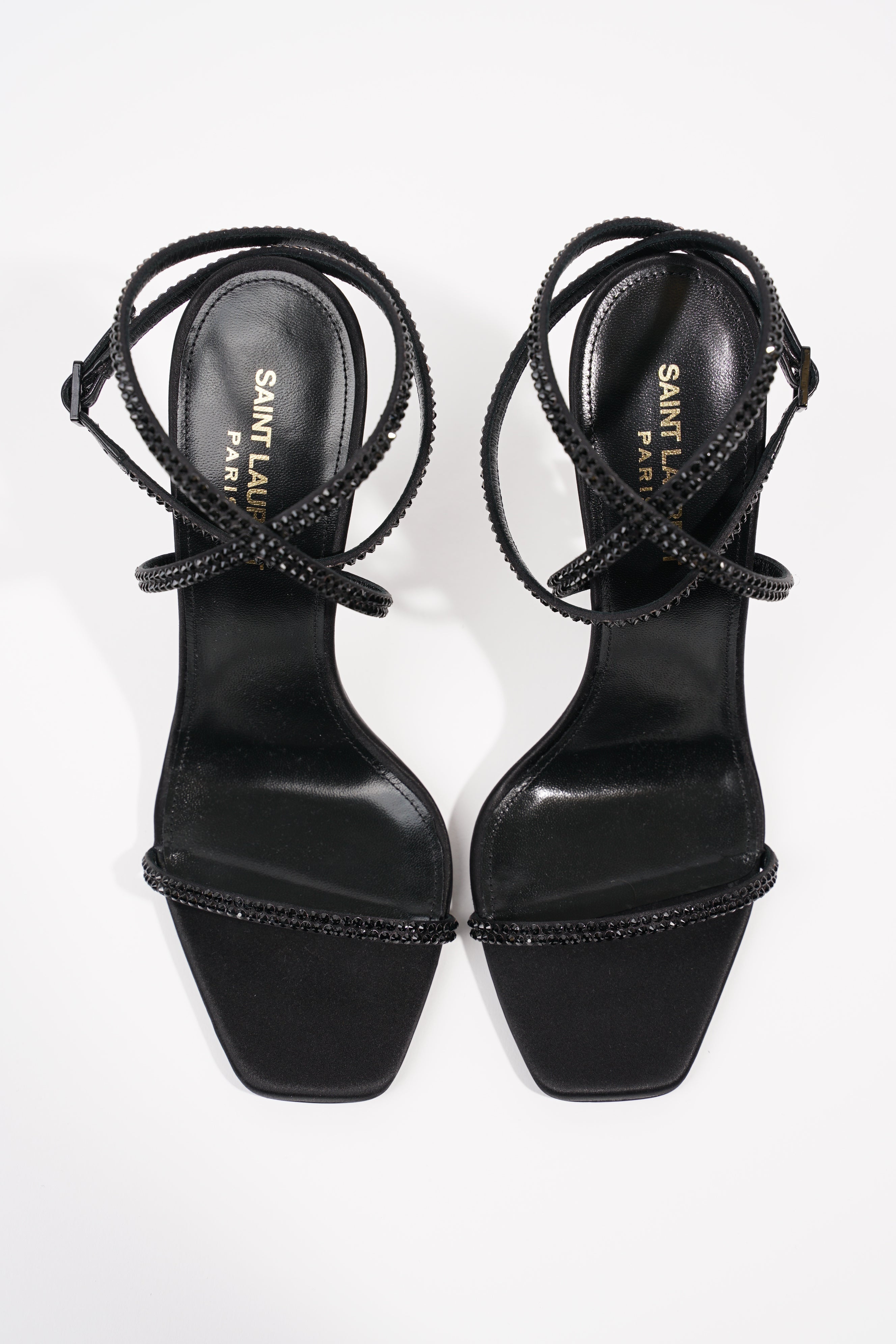 Saint Laurent Womens Opyum Heel Diamante 110 Black EU 39 / UK 6