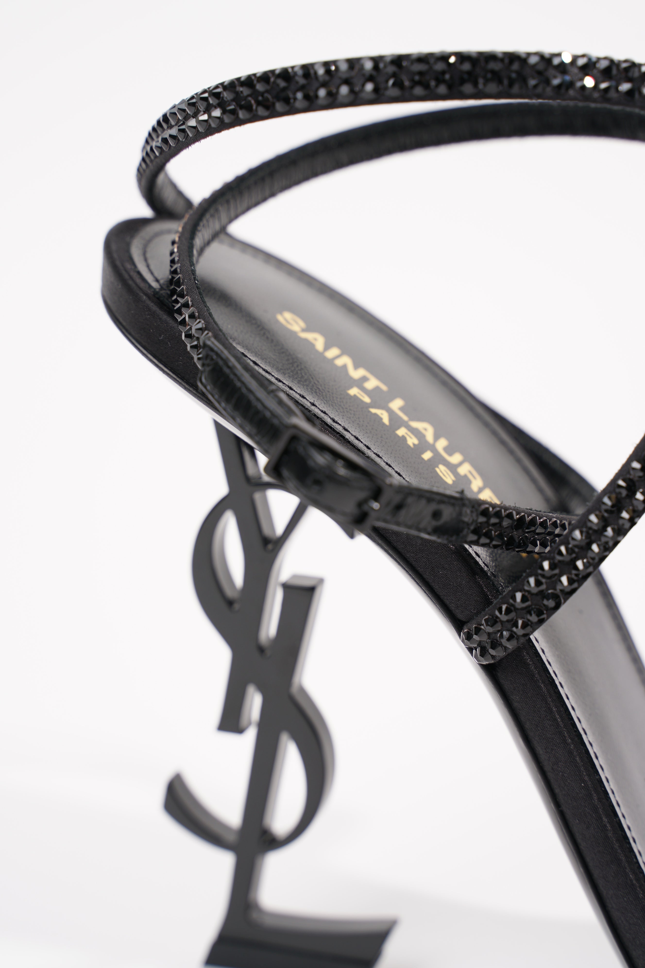 Saint Laurent Womens Opyum Heel Diamante 110 Black EU 39 / UK 6