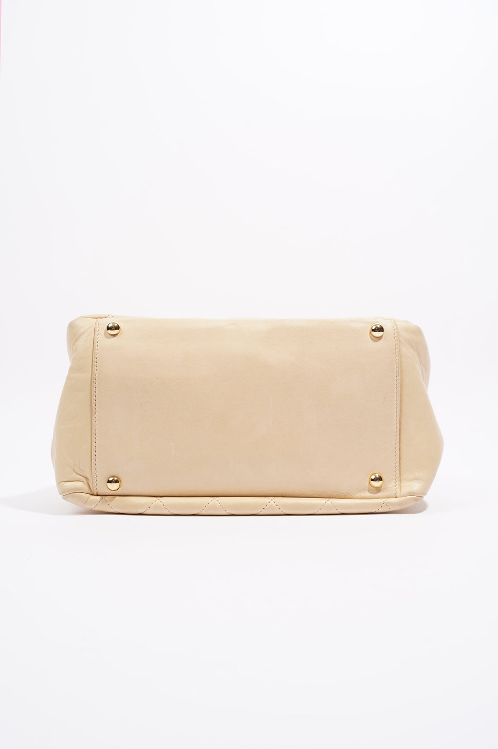 Chanel Womens Vintage Petit Timeless Tote Cream Leather Small