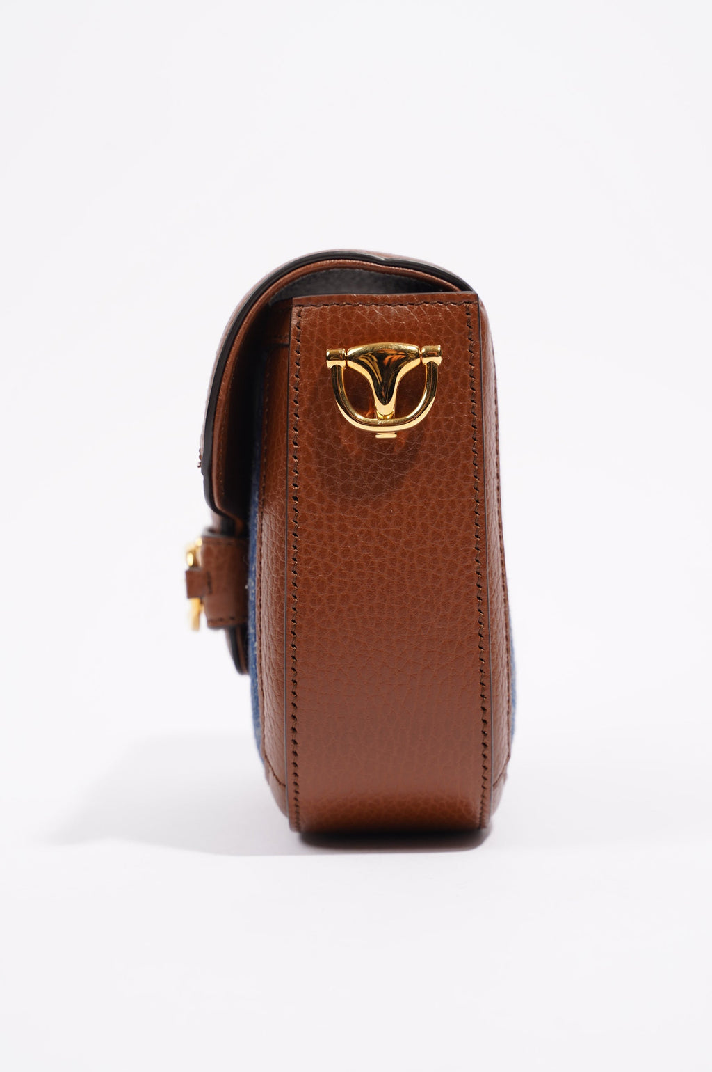 Gucci Womens Horsebit 1955 Mini Bag Demin / Brown