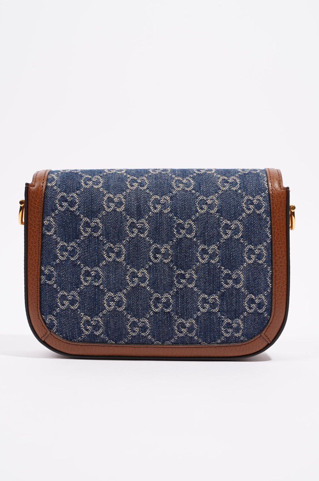 Gucci Womens Horsebit 1955 Mini Bag Demin / Brown