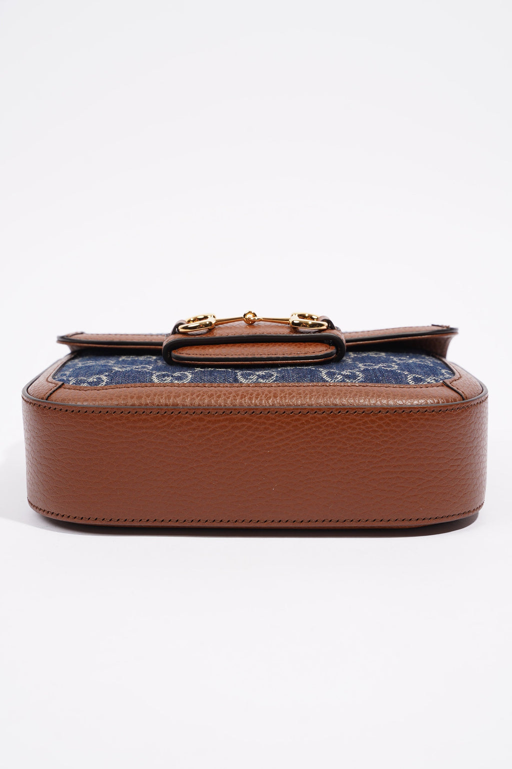 Gucci Womens Horsebit 1955 Mini Bag Demin / Brown