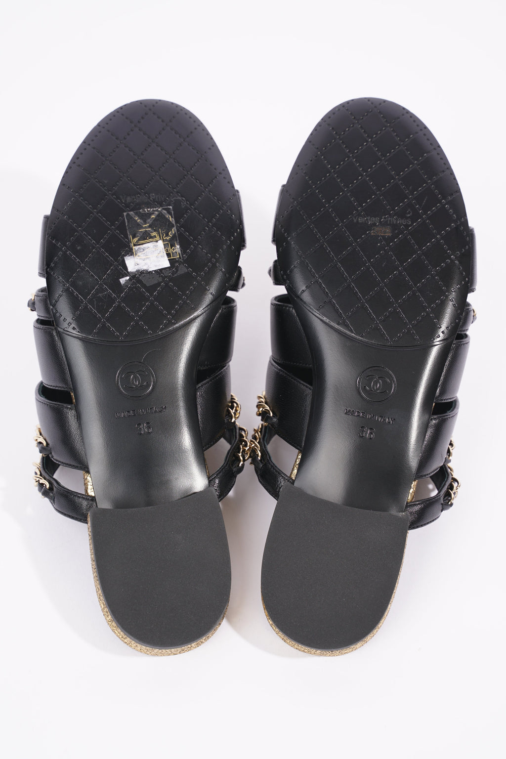 Chanel Womens Chain Mule Black / Gold EU 36 / UK 3