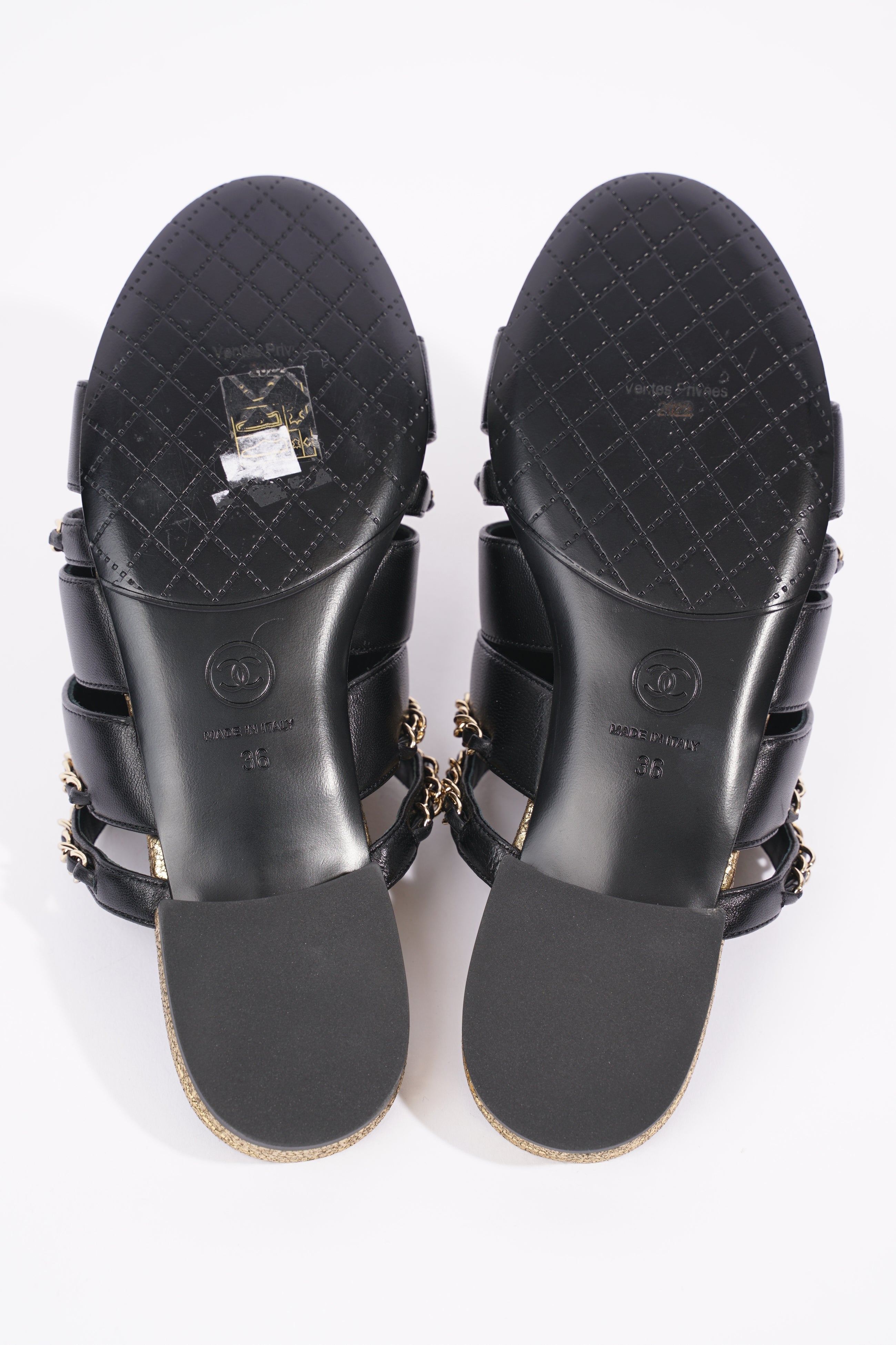 Chanel Womens Chain Mule Black / Gold EU 36 / UK 3
