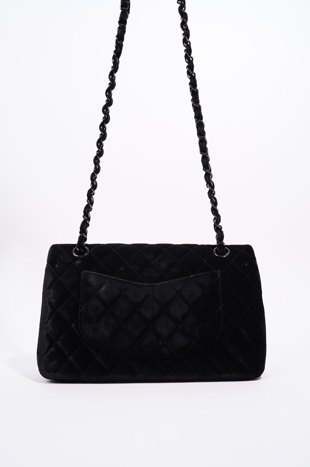 Chanel Womens Classic Flap Black Velvet Medium