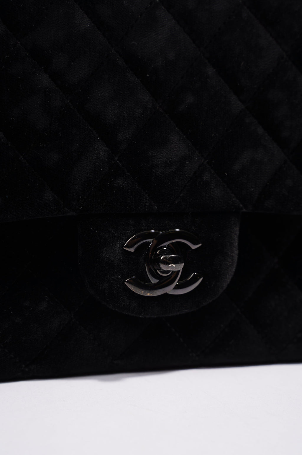 Chanel Womens Classic Flap Black Velvet Medium