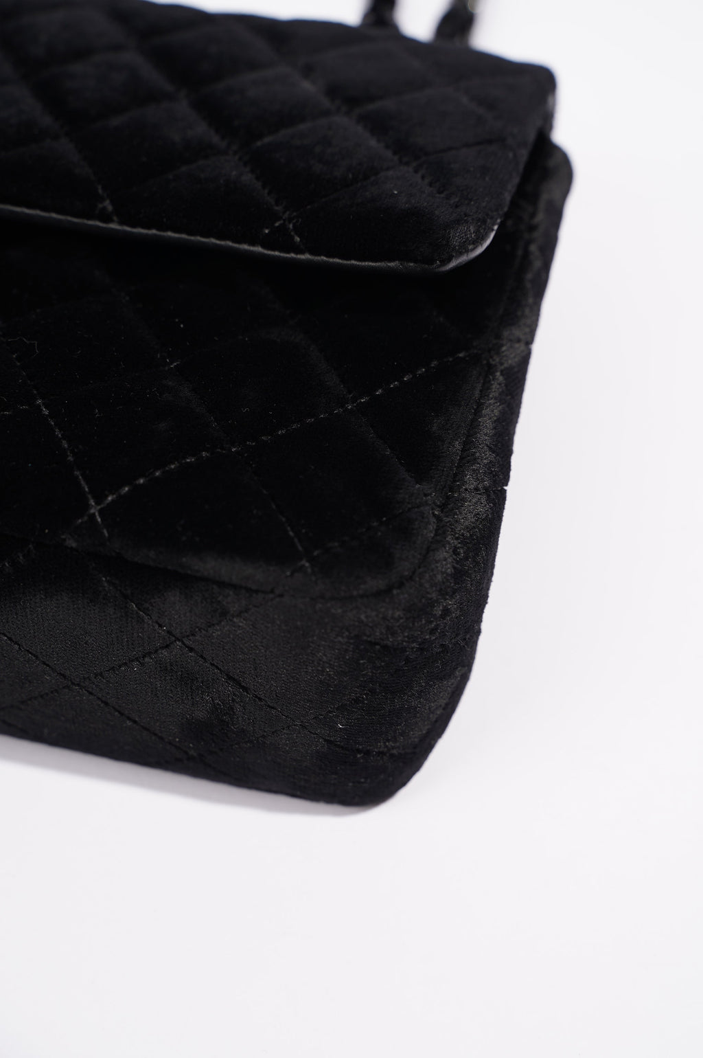 Chanel Womens Classic Flap Black Velvet Medium