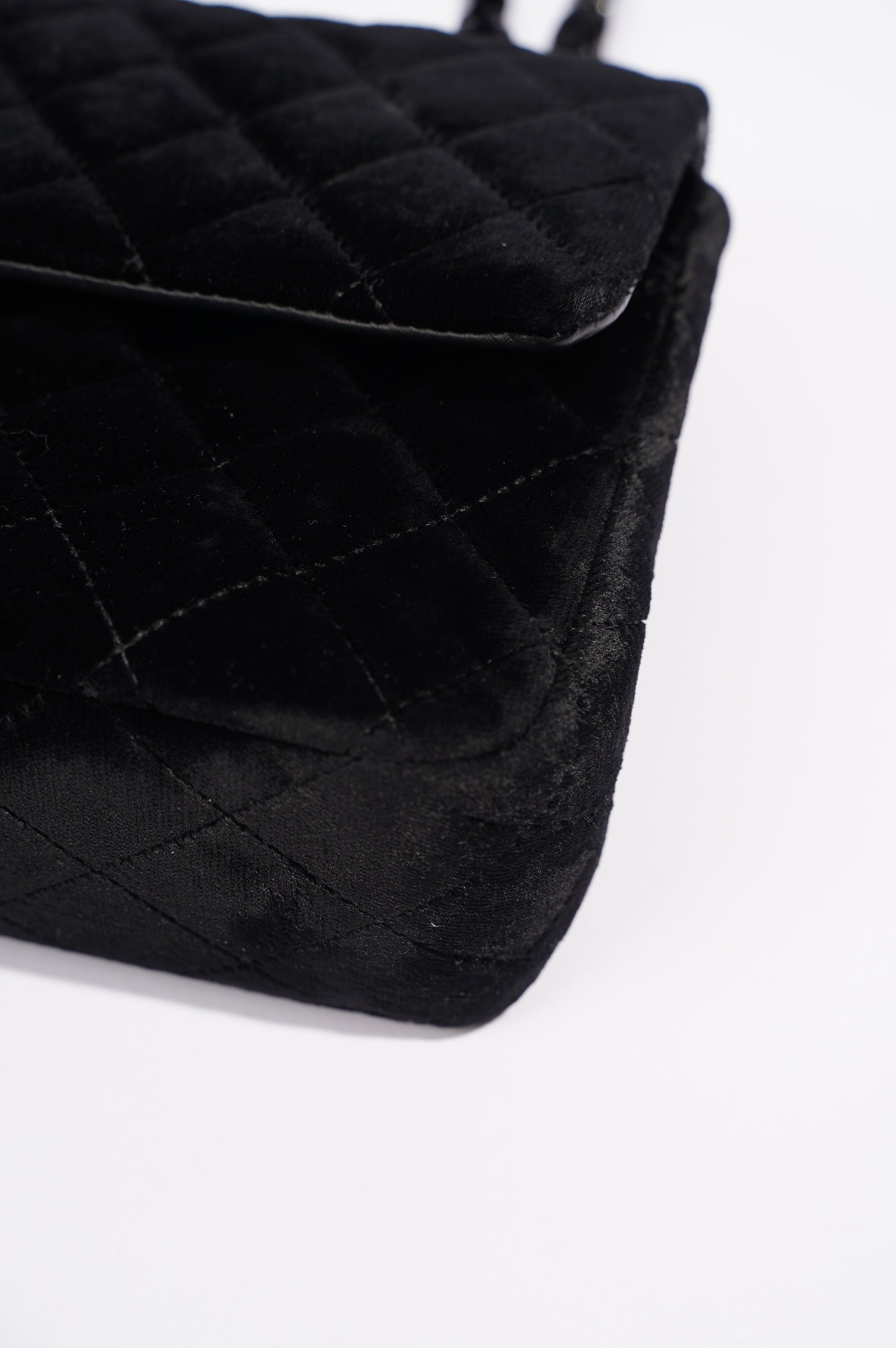 Chanel Womens Classic Flap Black Velvet Medium