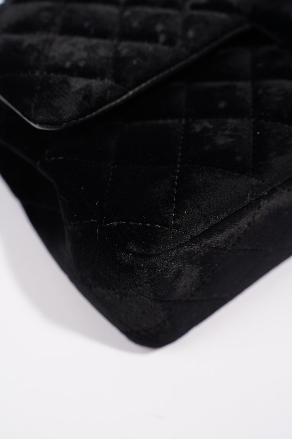 Chanel Womens Classic Flap Black Velvet Medium