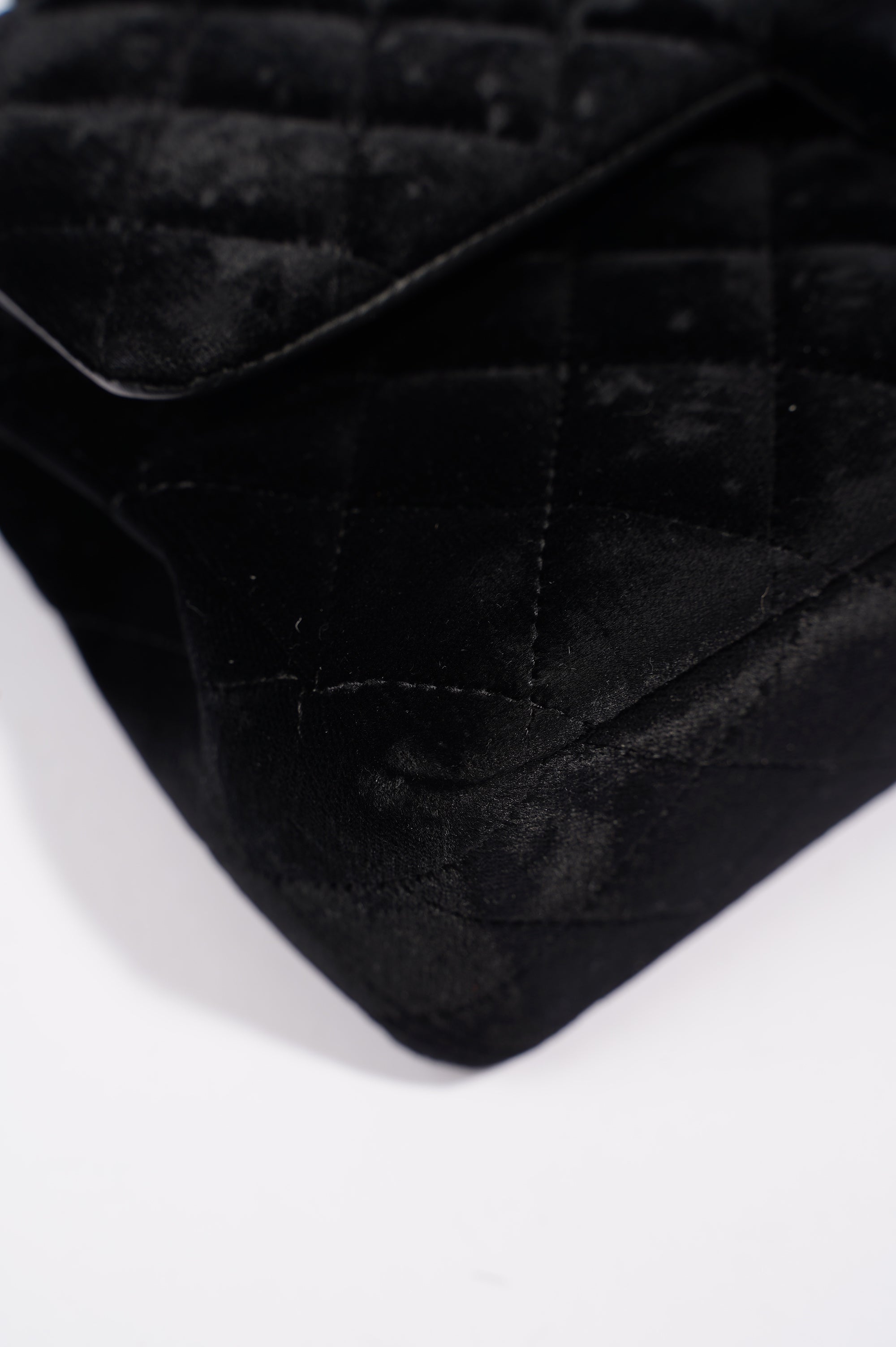 Chanel Womens Classic Flap Black Velvet Medium