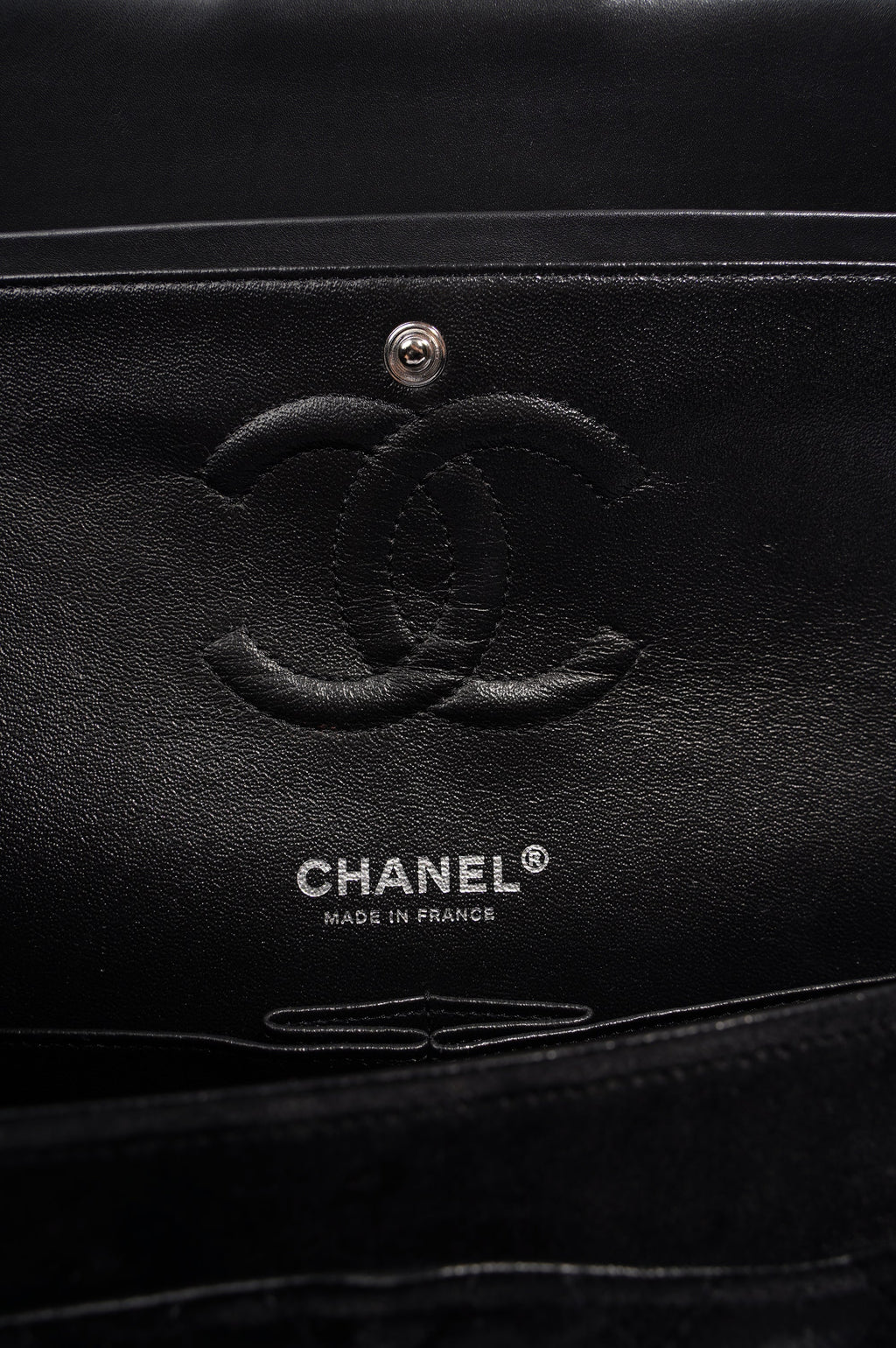 Chanel Womens Classic Flap Black Velvet Medium