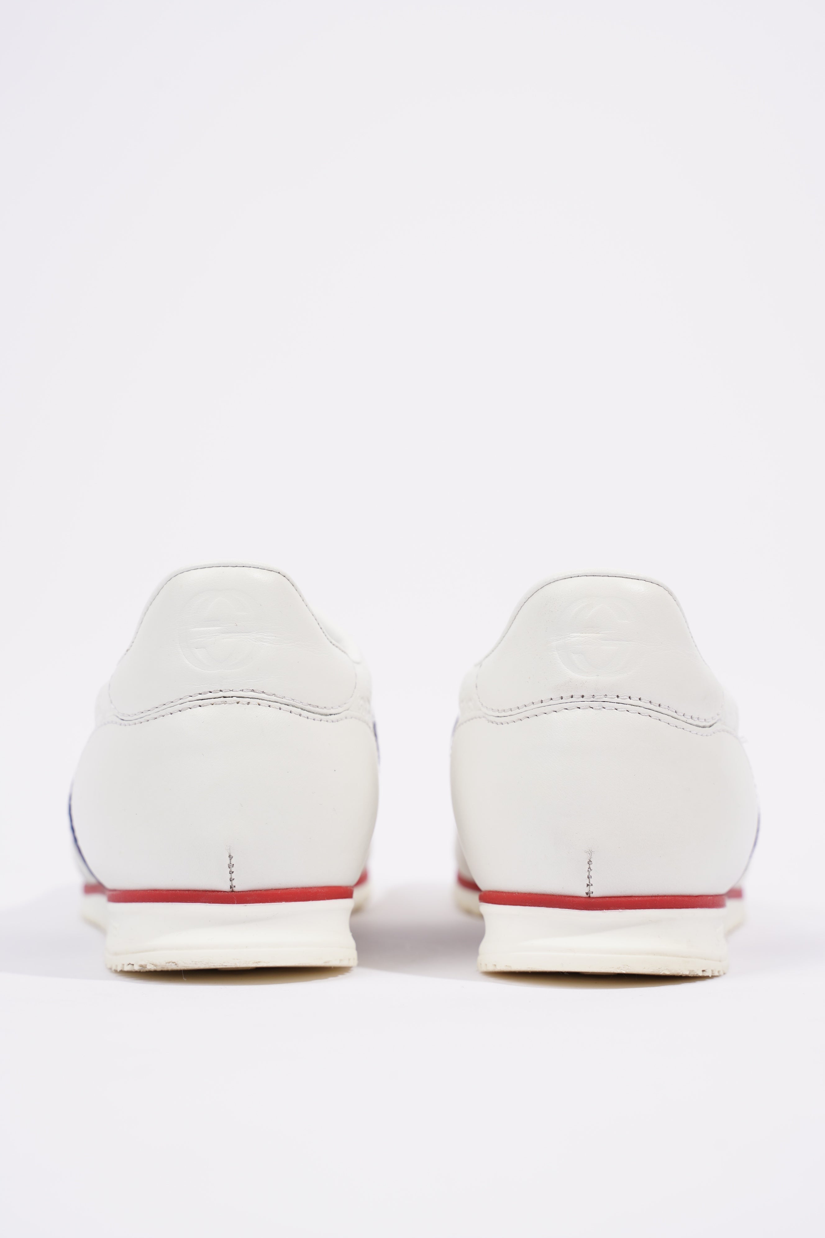 Gucci Womens Leather Low Top White / Green / Red EU 39.5 / UK 6.5