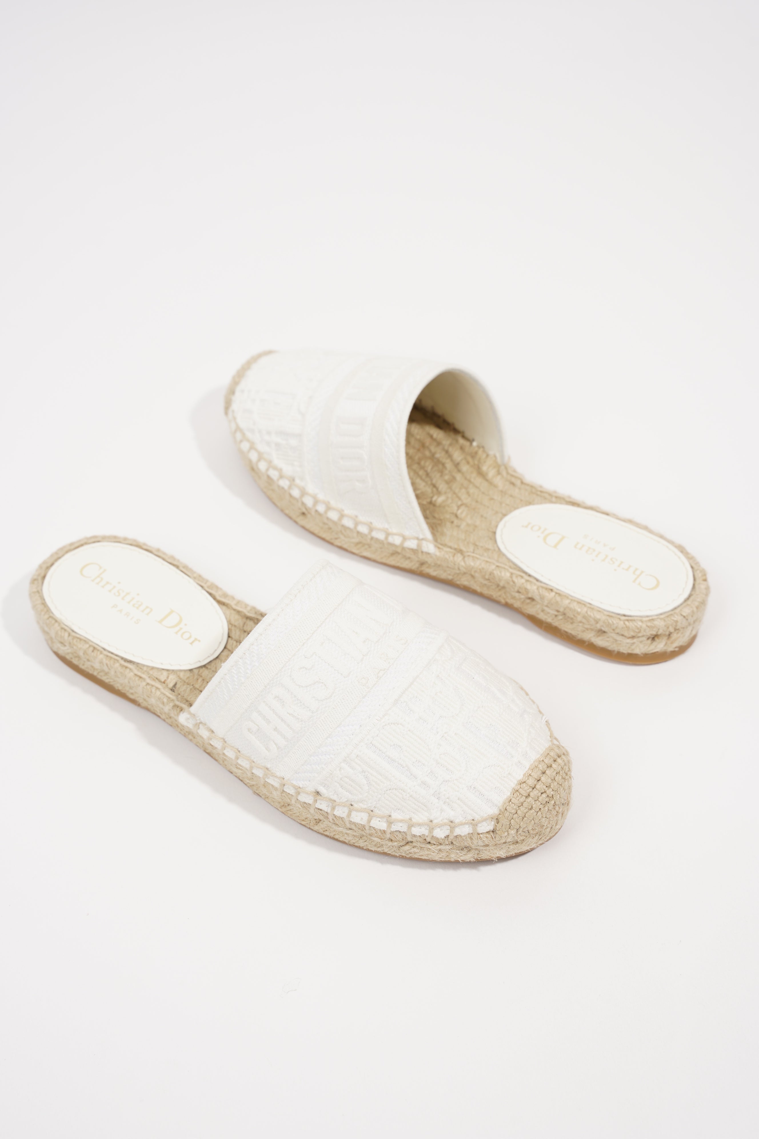 Christian Dior Womens Granville Espadrille White EU 34 / UK 1