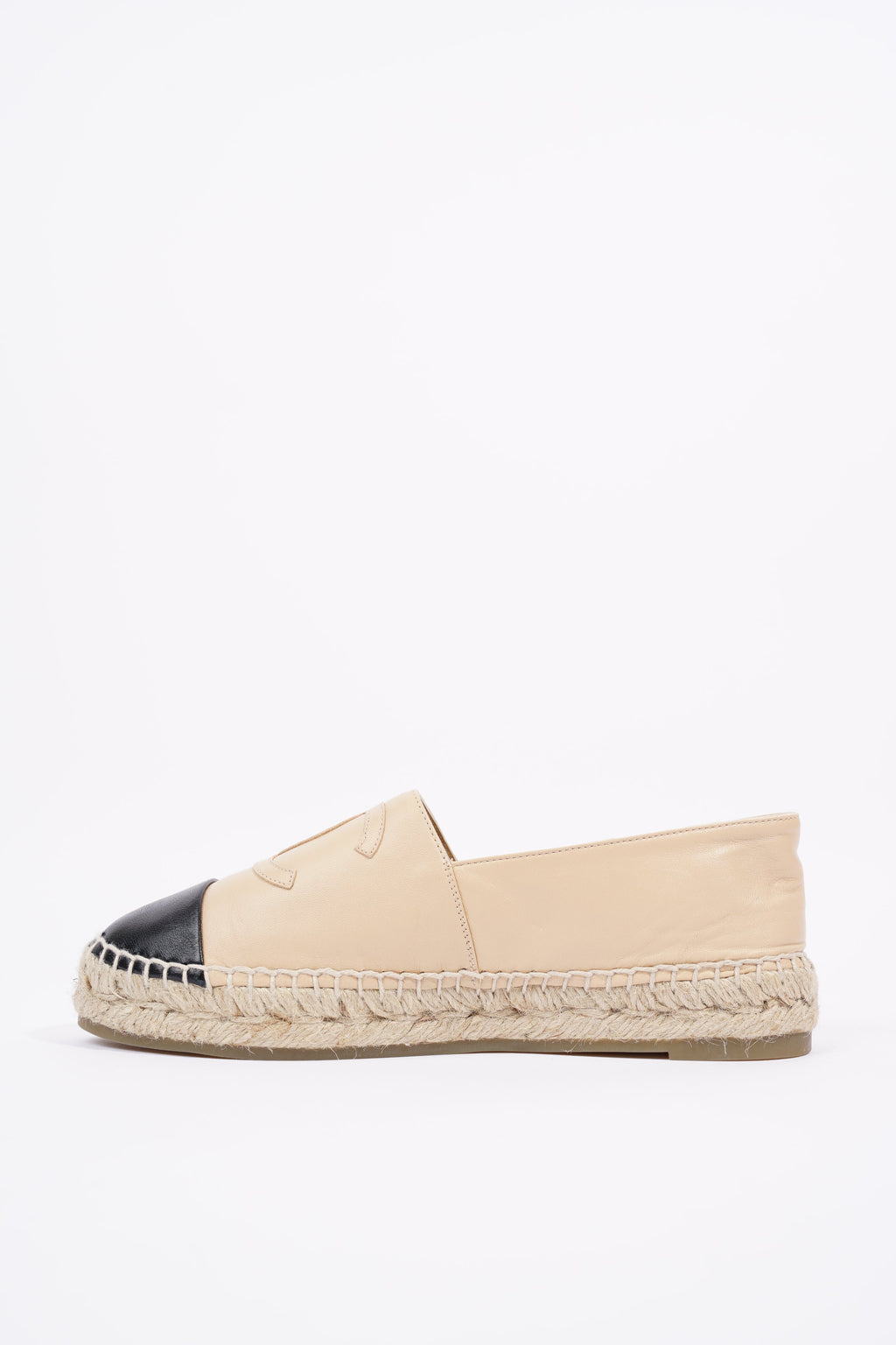 Chanel Womens Espadrilles Beige / Black EU 37 / UK 4