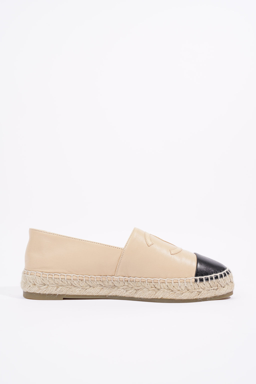 Chanel Womens Espadrilles Beige / Black EU 37 / UK 4