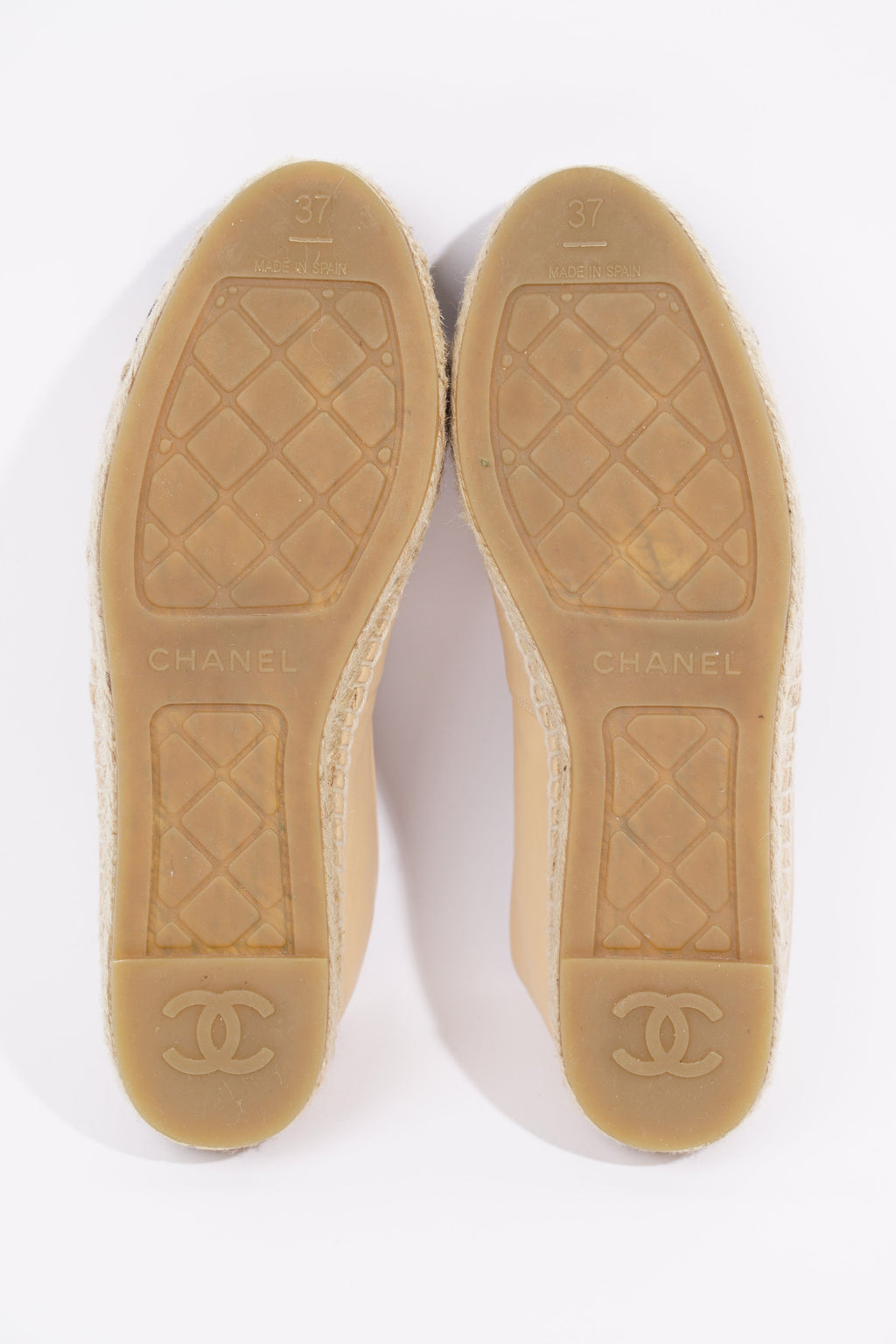 Chanel Womens Espadrilles Beige / Black EU 37 / UK 4